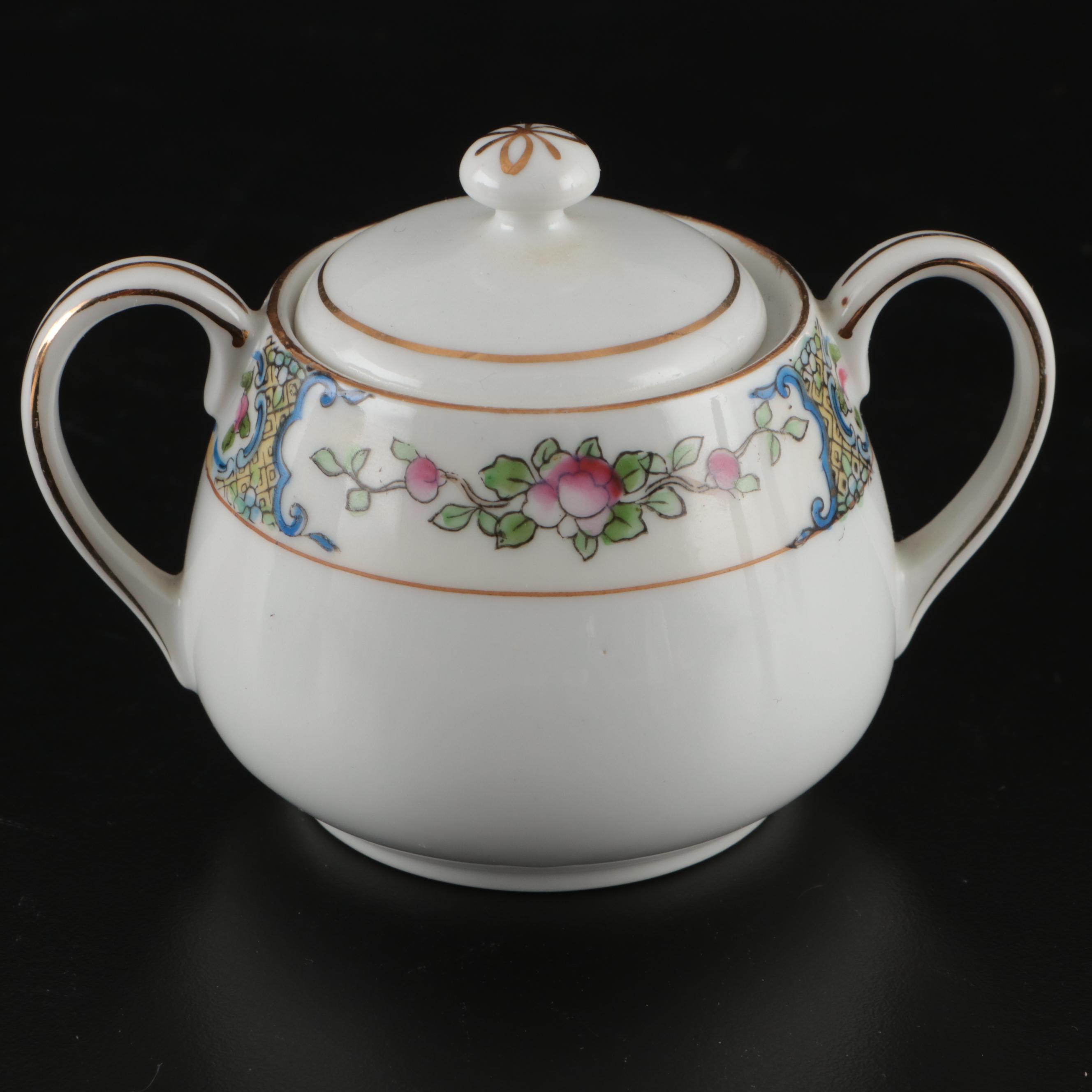 Hall's "Rose Parade" Casserole Dish and Child's Partial Tea Set