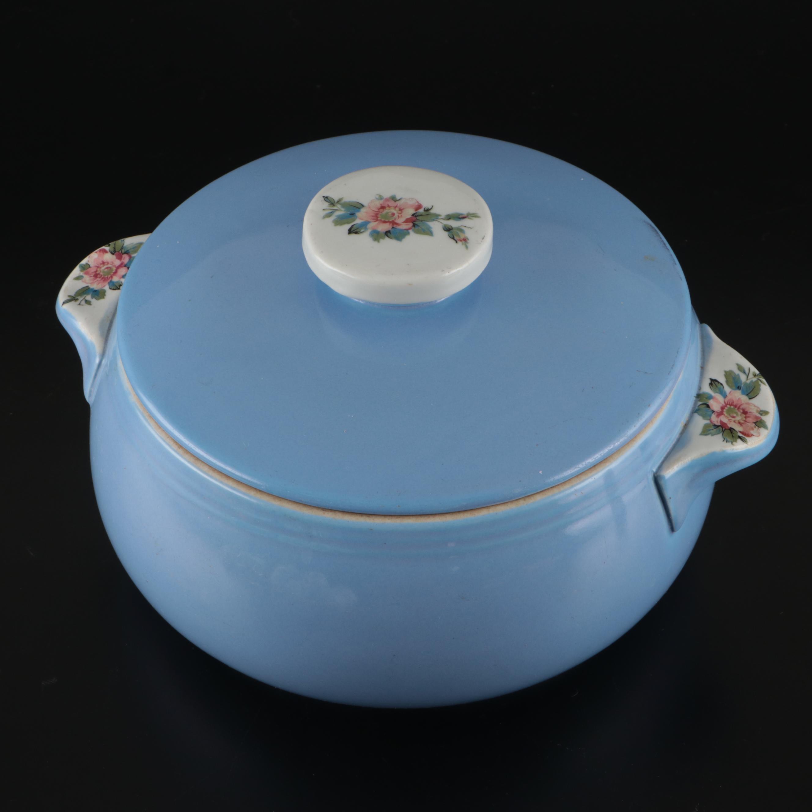 Hall's "Rose Parade" Casserole Dish and Child's Partial Tea Set