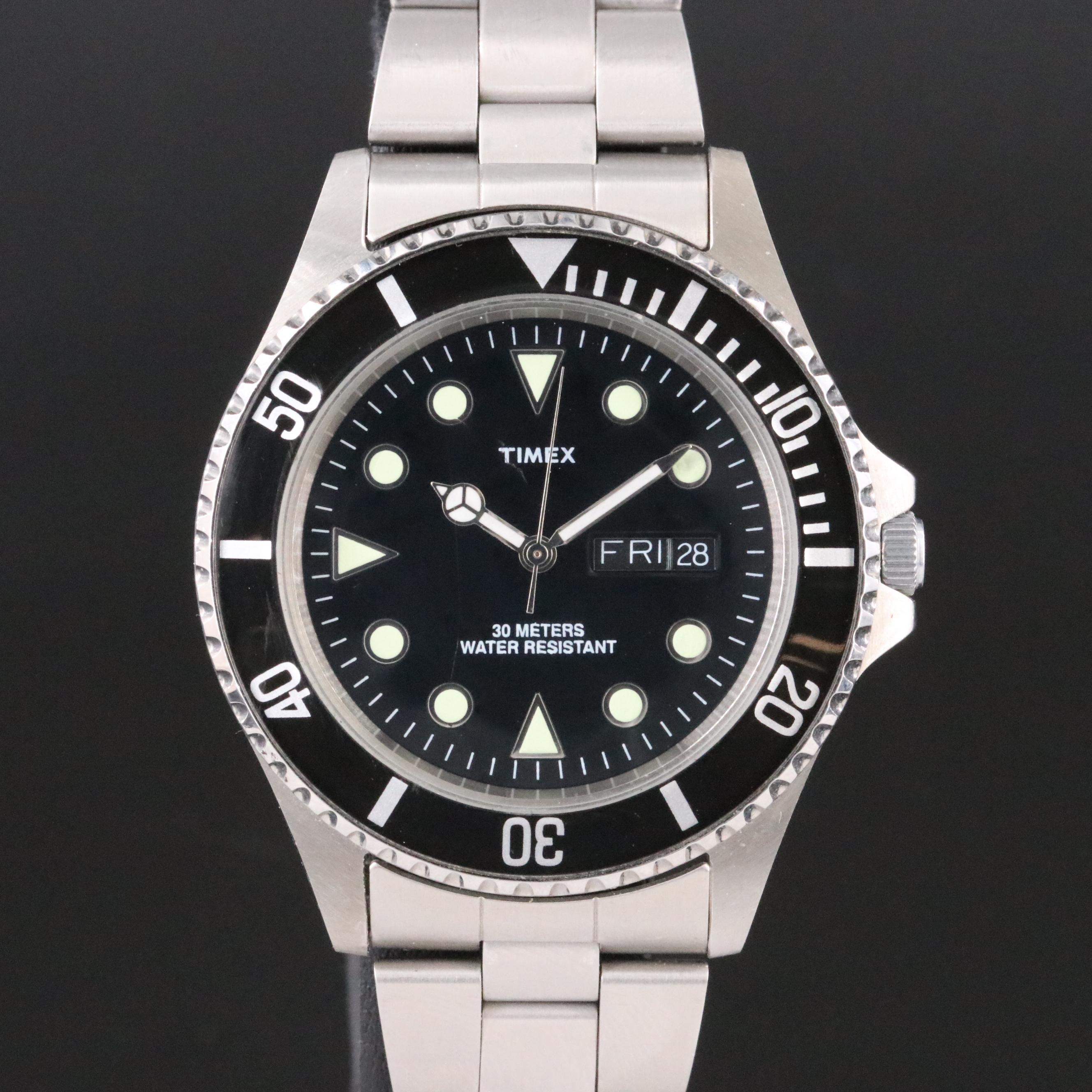 Timex Day-Date 30 Meters Water Resistant Watch