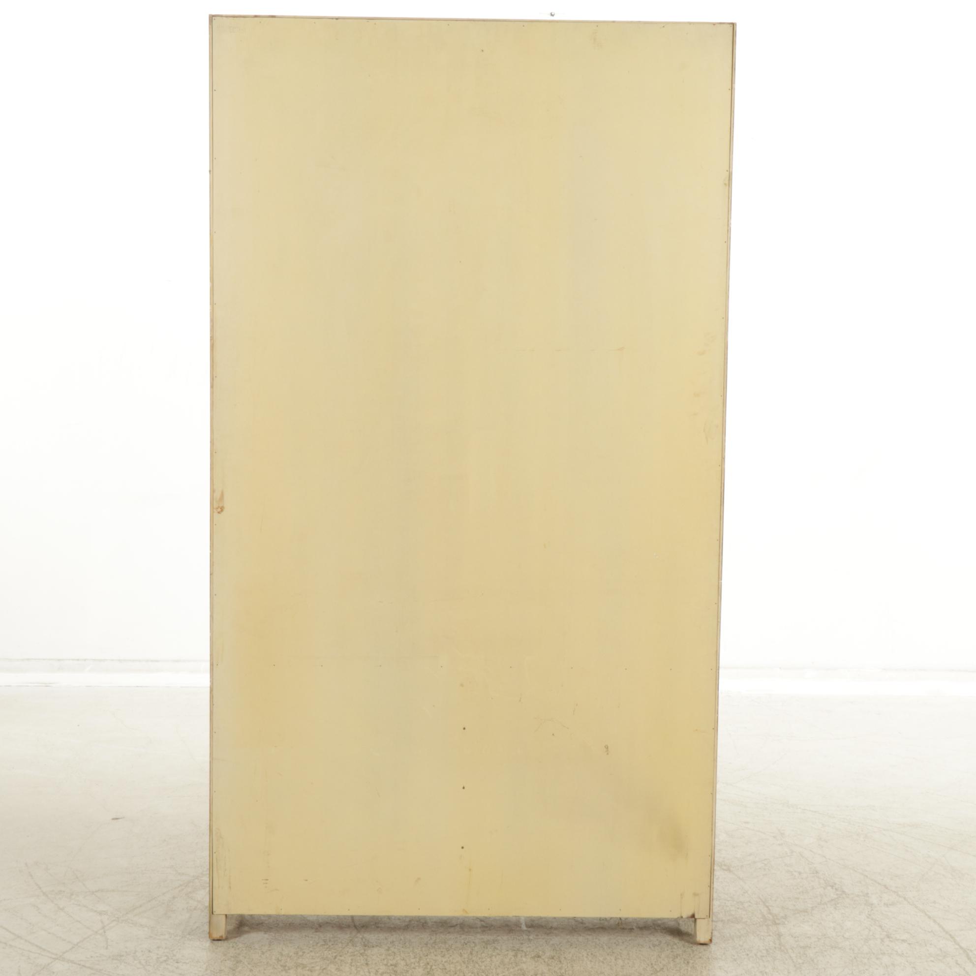 Display Cabinet with Wire Mesh Doors and Antiqued Painted Finish