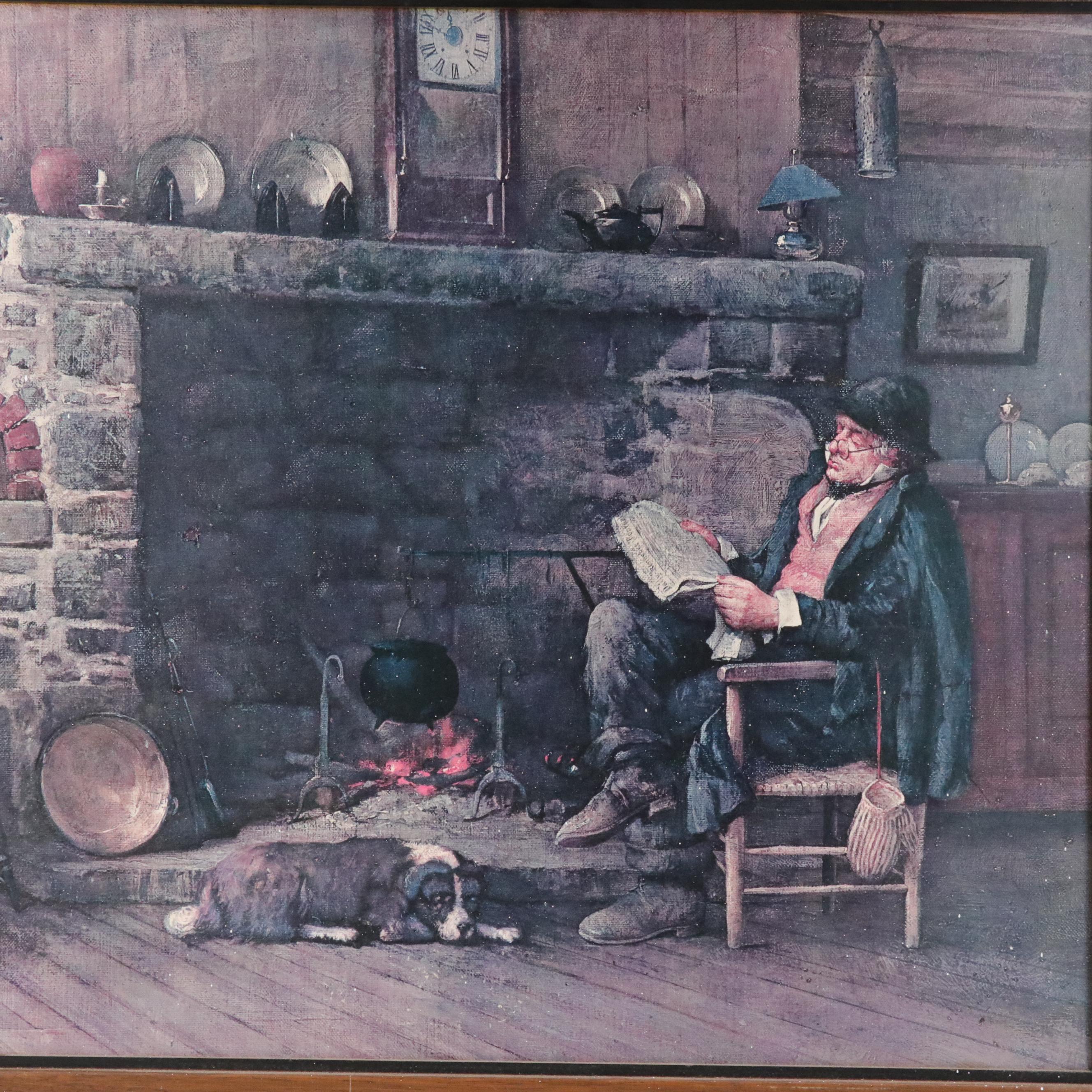 Offset Lithograph After W. H. Lippincott "Solid Comfort"