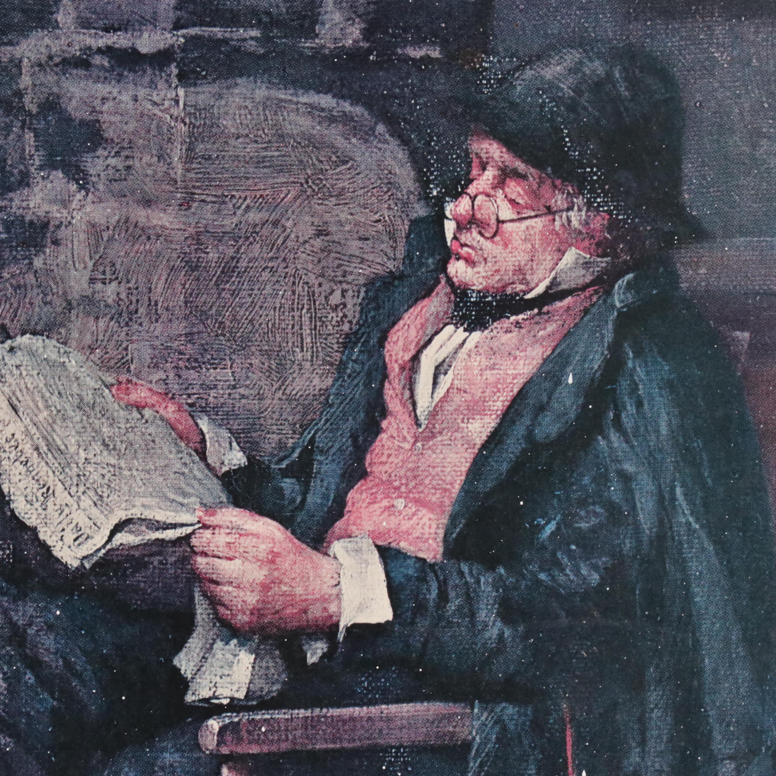 Offset Lithograph After W. H. Lippincott "Solid Comfort"