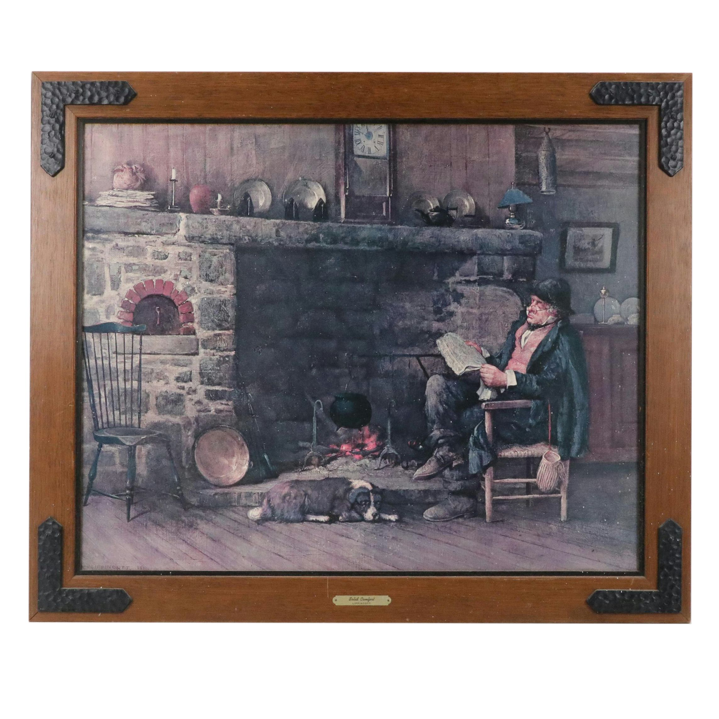 Offset Lithograph After W. H. Lippincott "Solid Comfort"