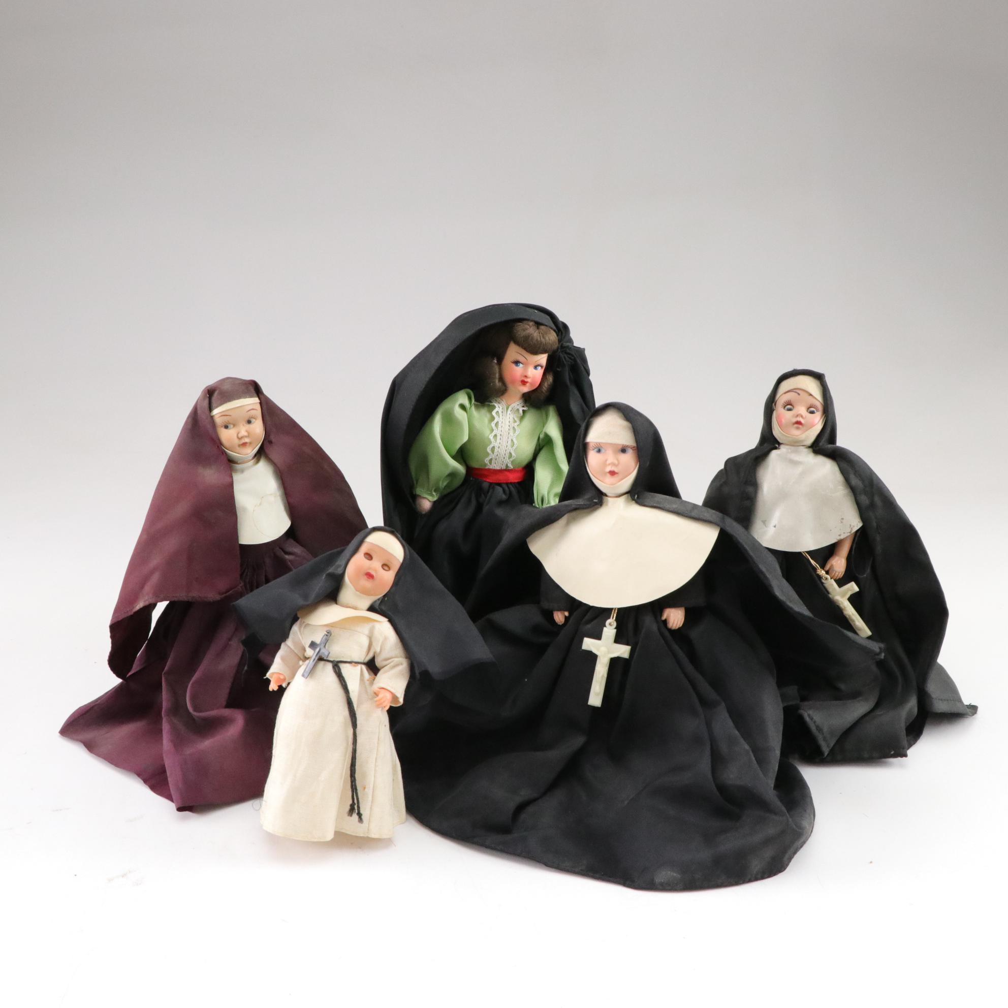 Nun Dolls & Music Box, Mid-20th Century