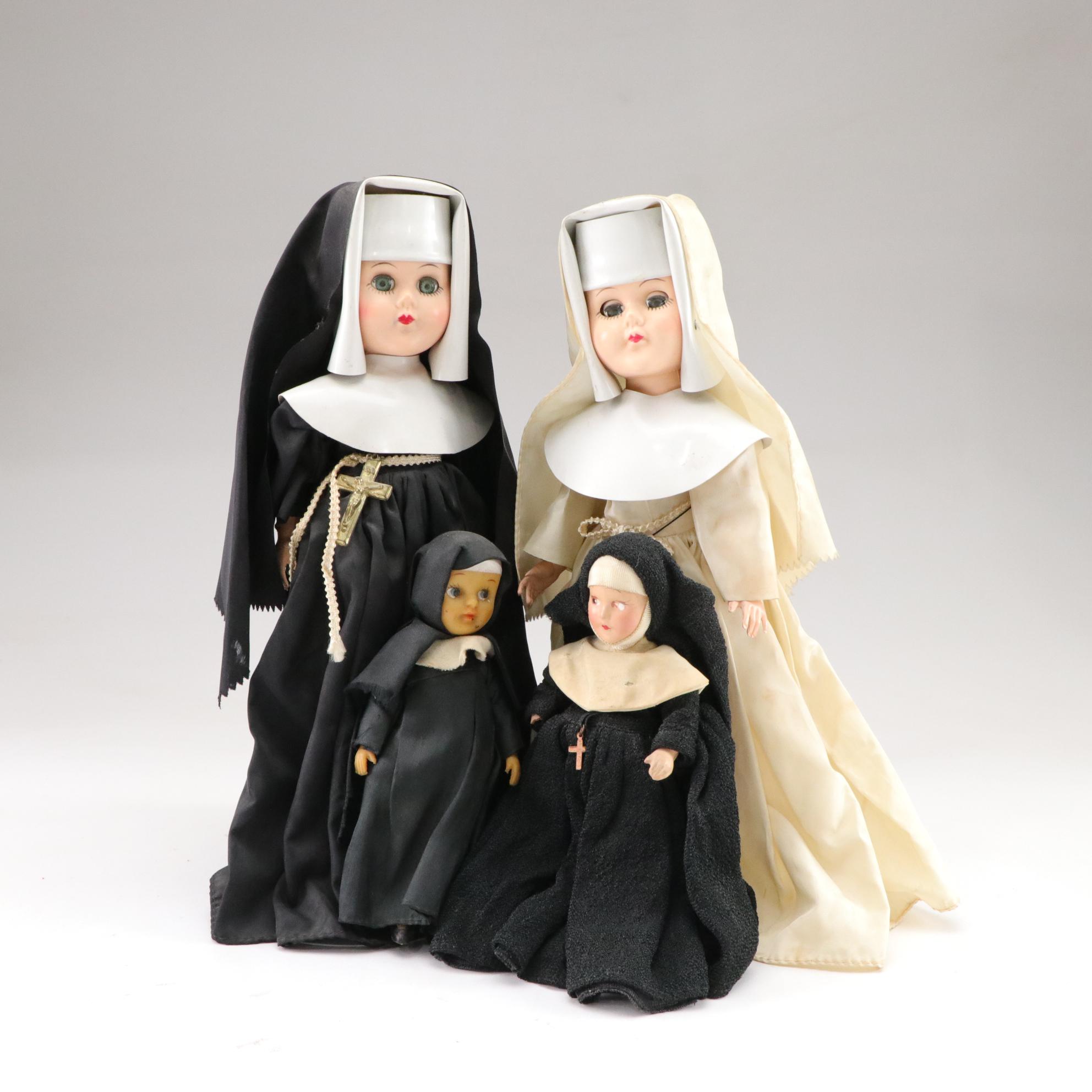 Nun Dolls & Music Box, Mid-20th Century