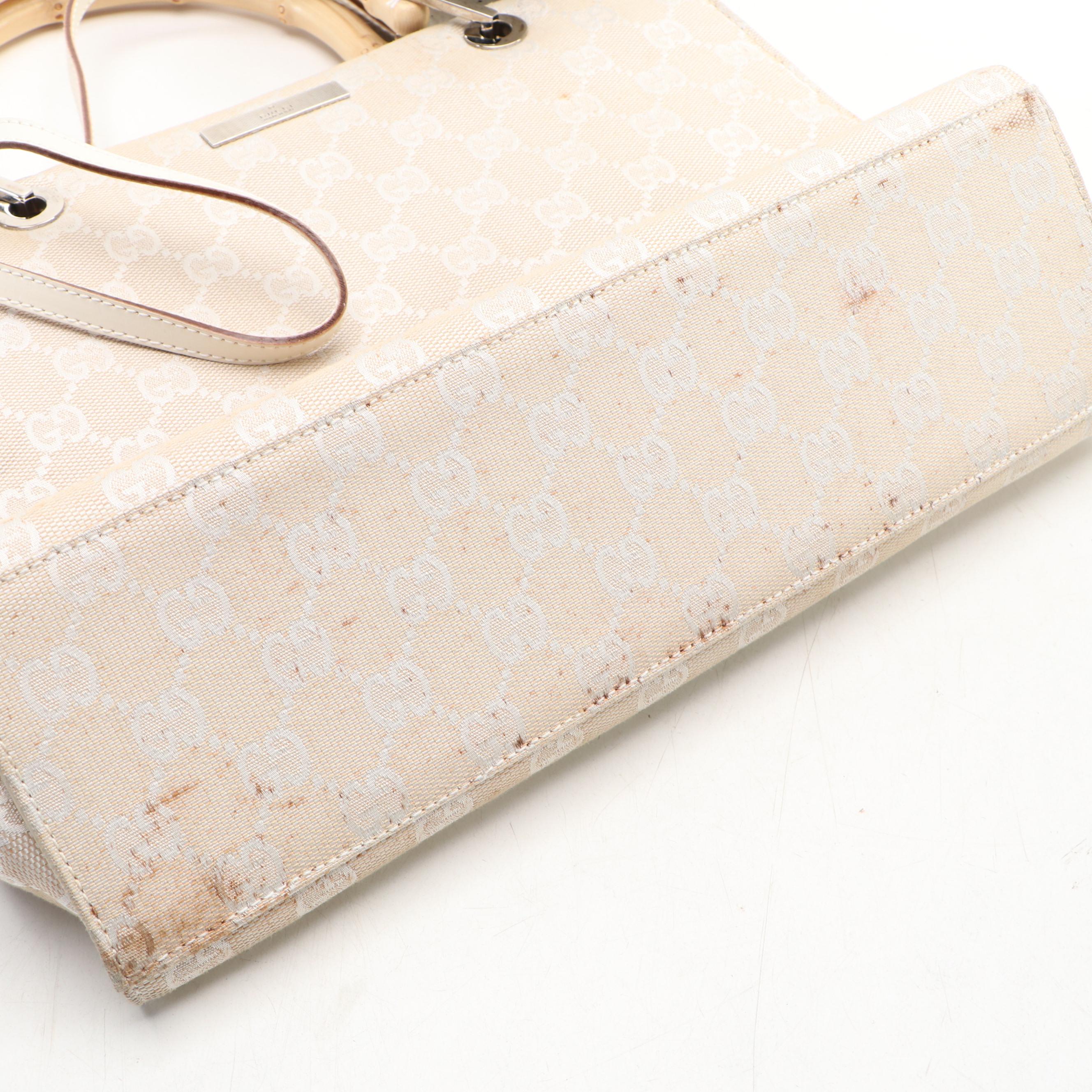 Gucci Bamboo Two-Way Satchel in GG Canvas