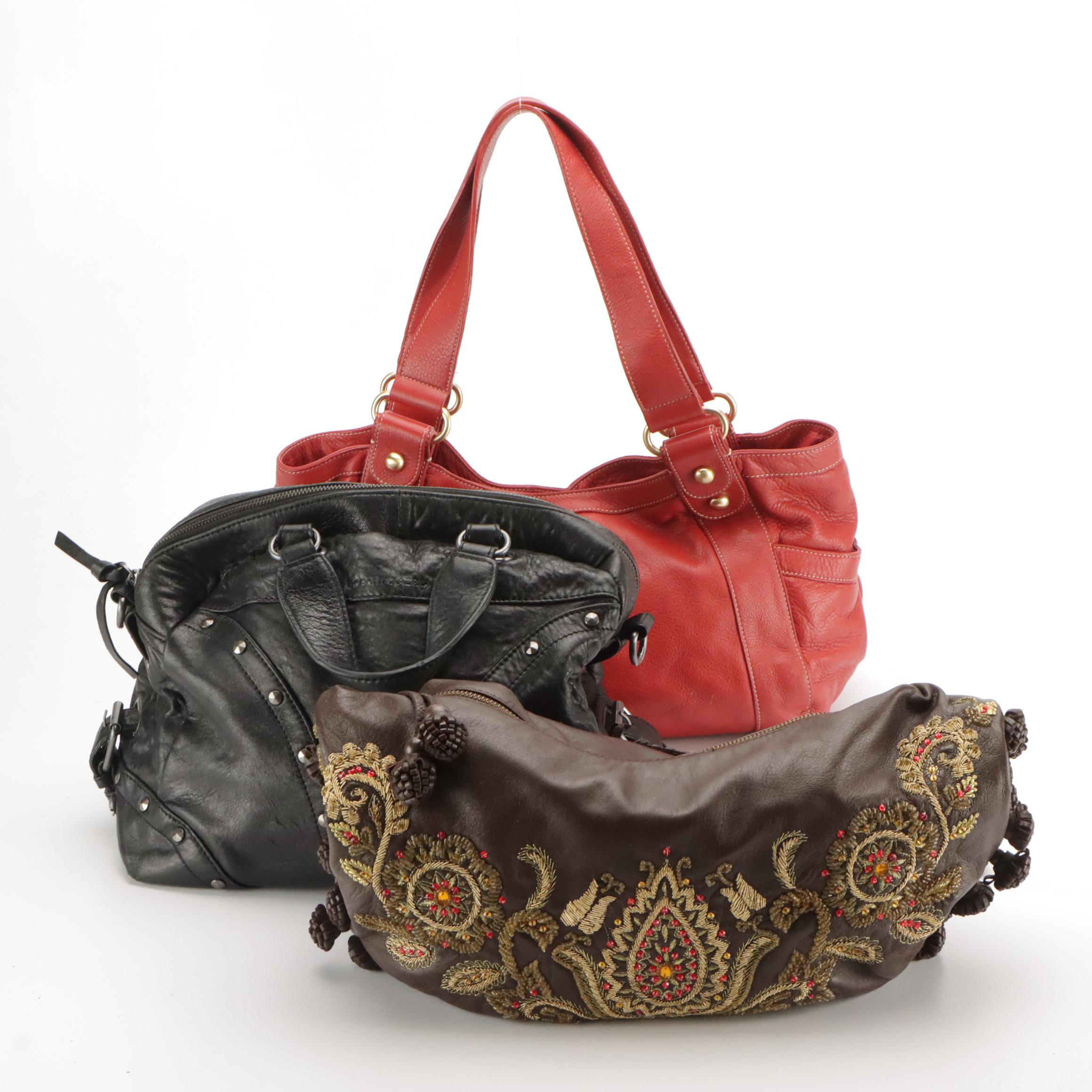 Barr + Barr Red Leather Shoulder Bag, BCBG Studded Leather 2Way Bag, and More