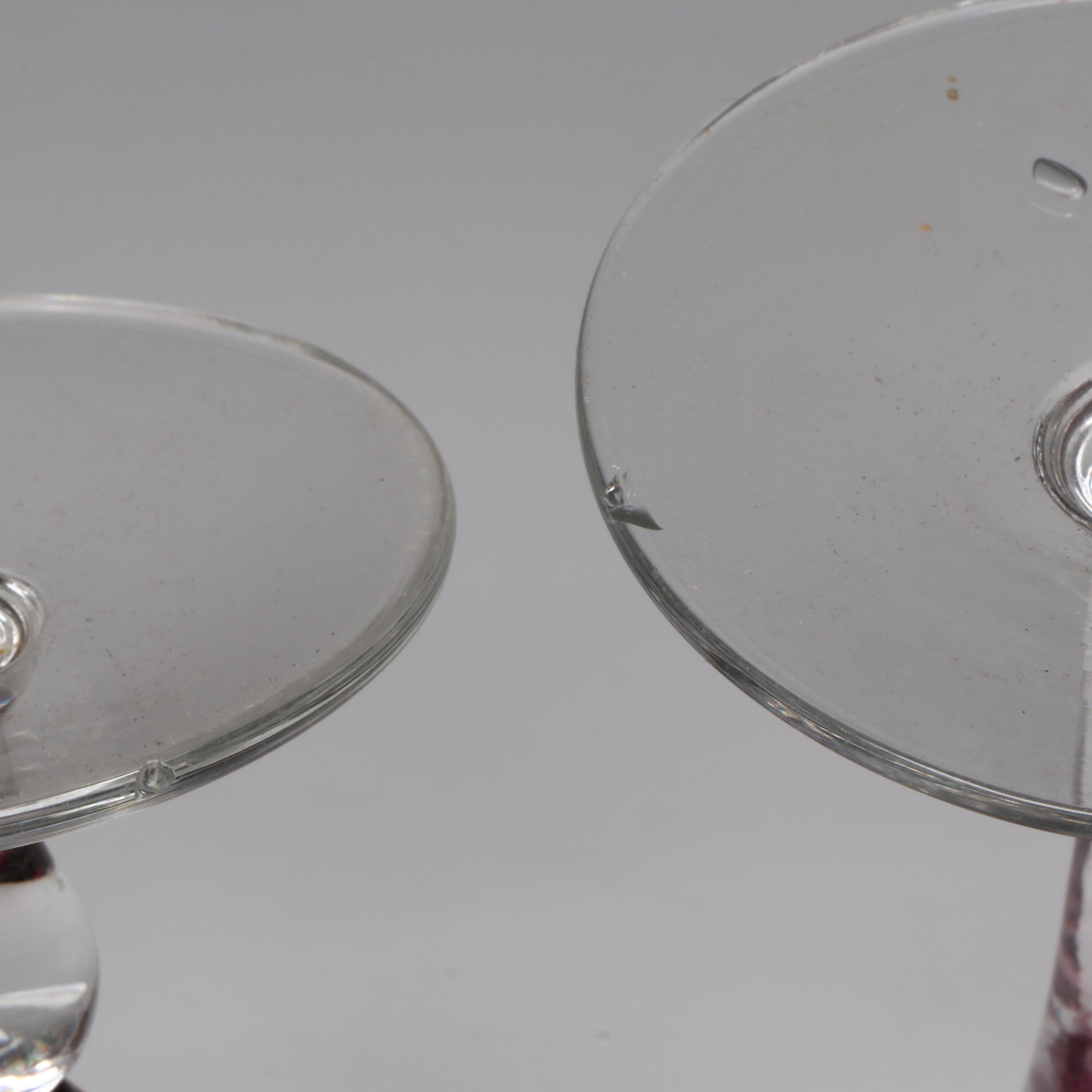 Glastonbury-Lotus Ruby Flashed Glass Stemware with Leaf Motif