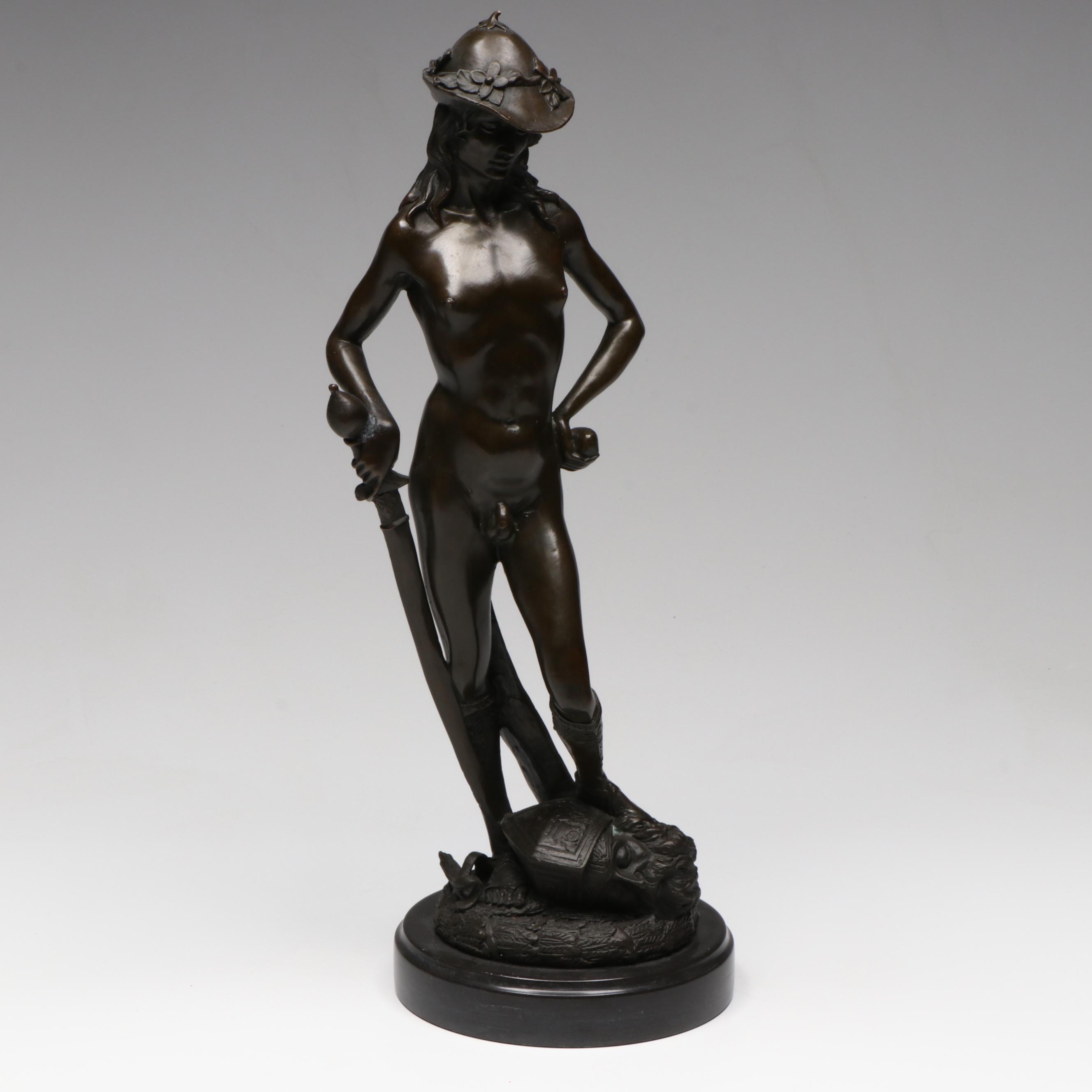 After Donatello "David" Bronze Sculpture
