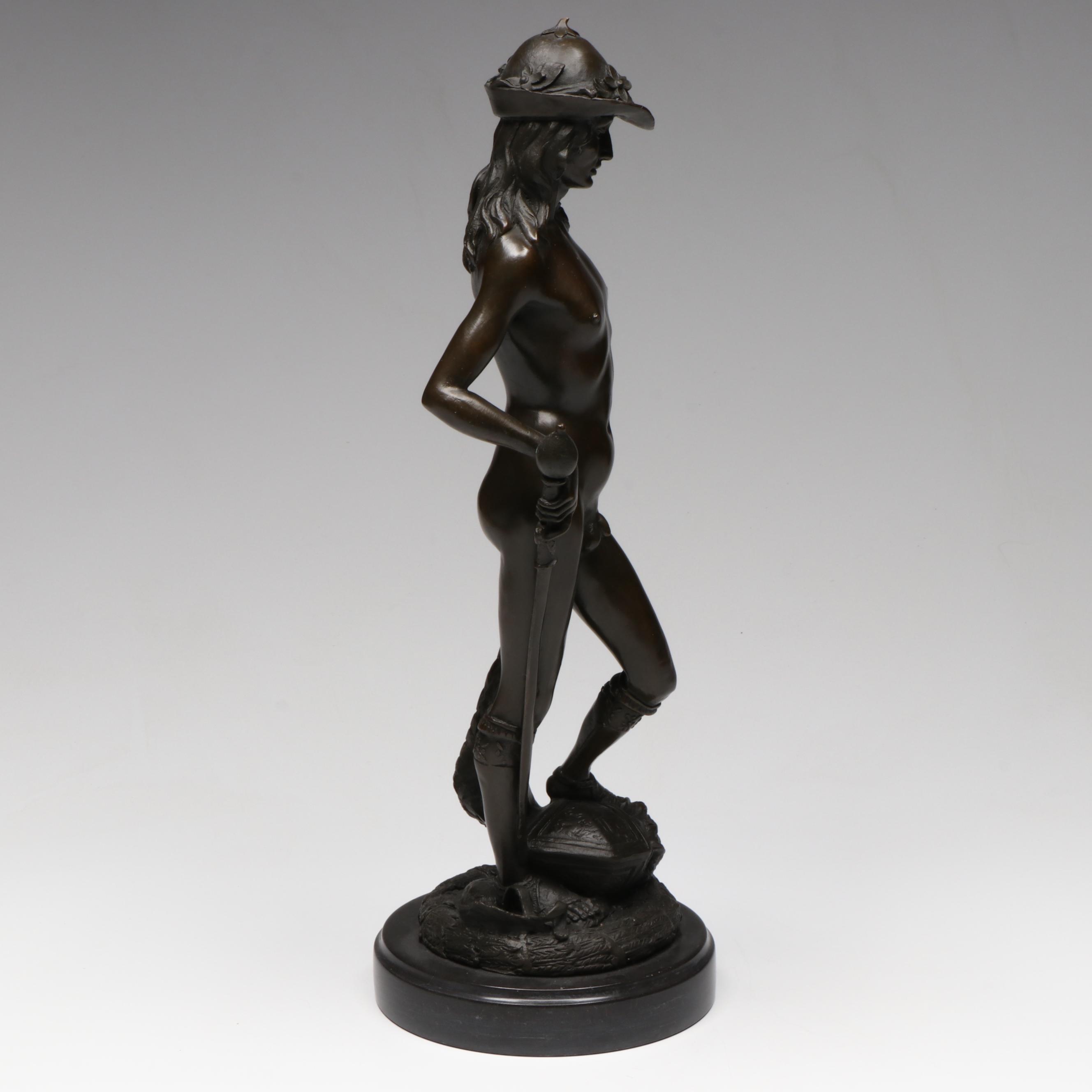 After Donatello "David" Bronze Sculpture