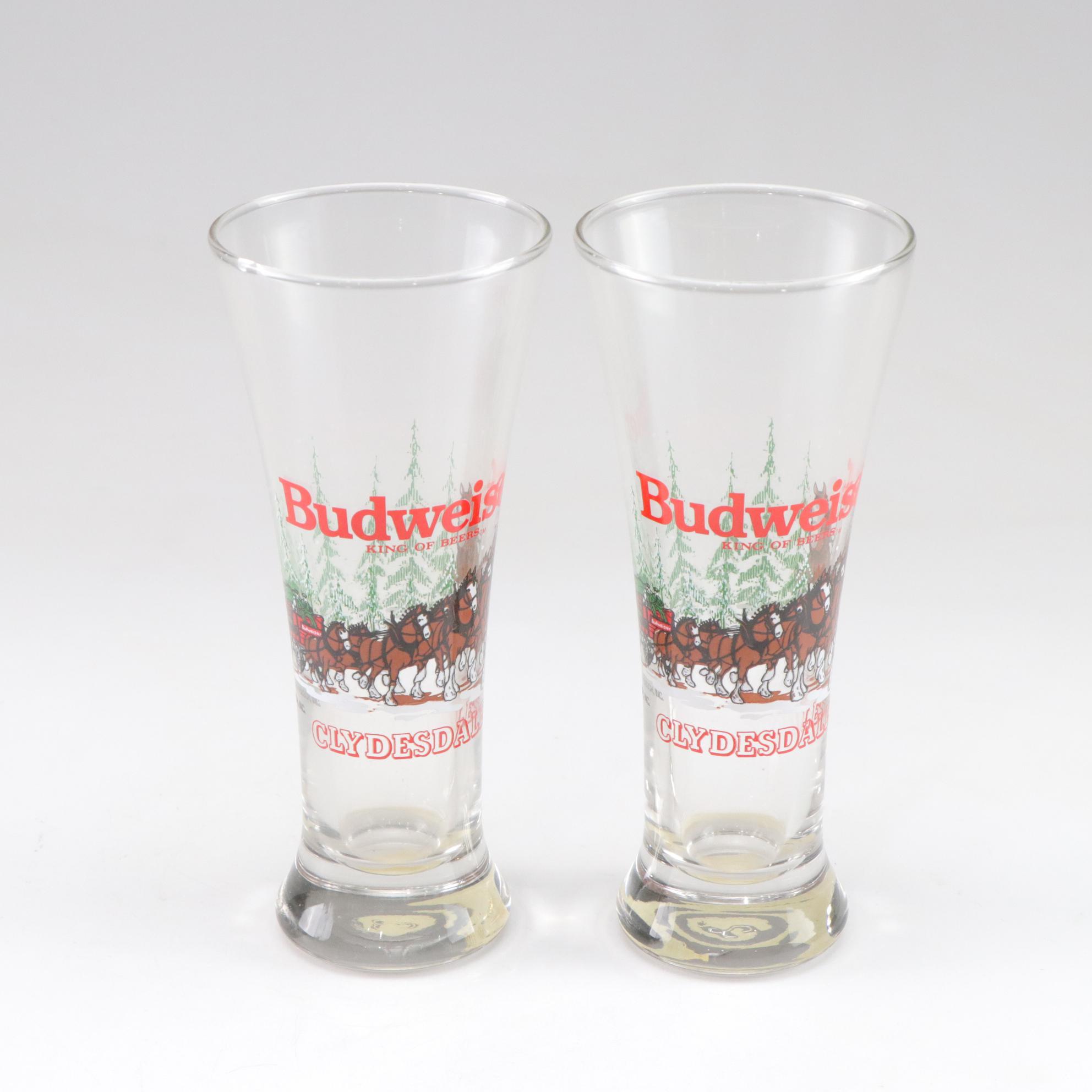 Bud Light "Spuds McKenzie" and Budweiser "Clydesdales" Glasses