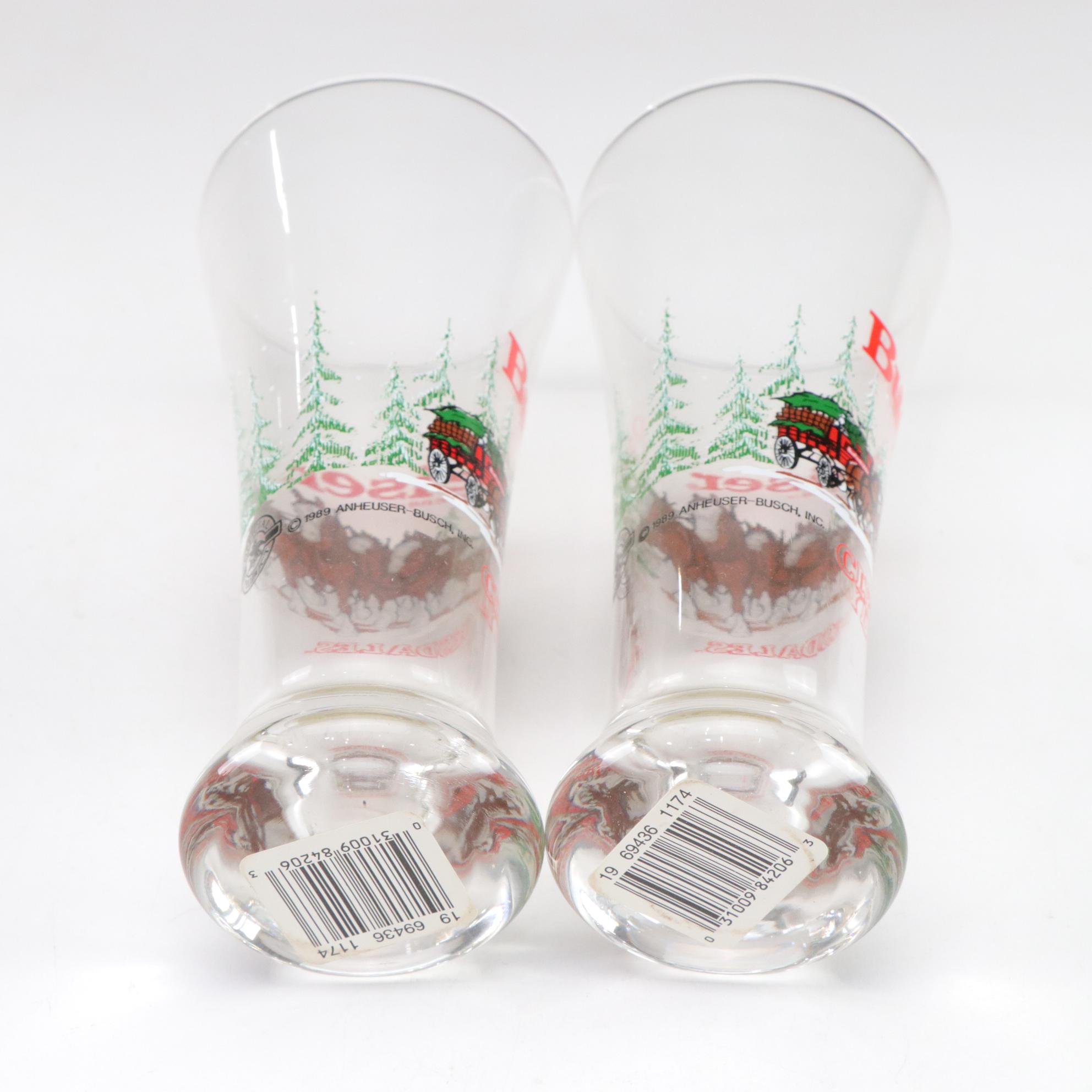 Bud Light "Spuds McKenzie" and Budweiser "Clydesdales" Glasses
