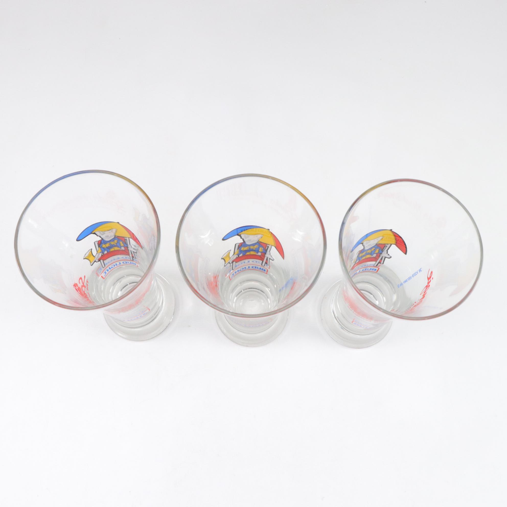 Bud Light "Spuds McKenzie" and Budweiser "Clydesdales" Glasses