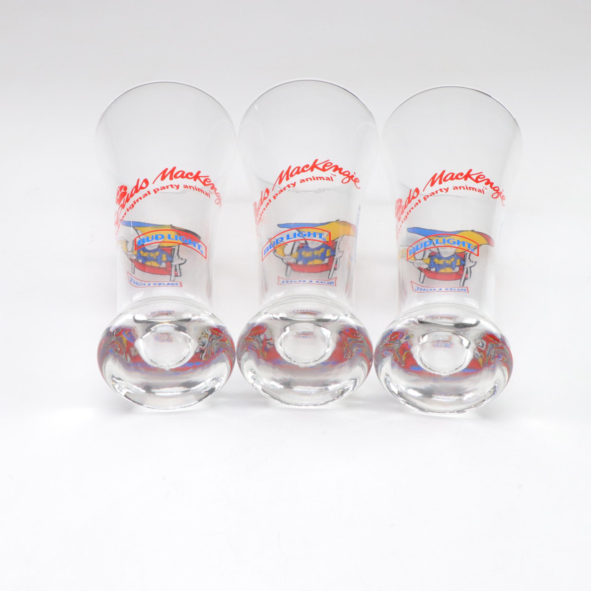 Bud Light "Spuds McKenzie" and Budweiser "Clydesdales" Glasses