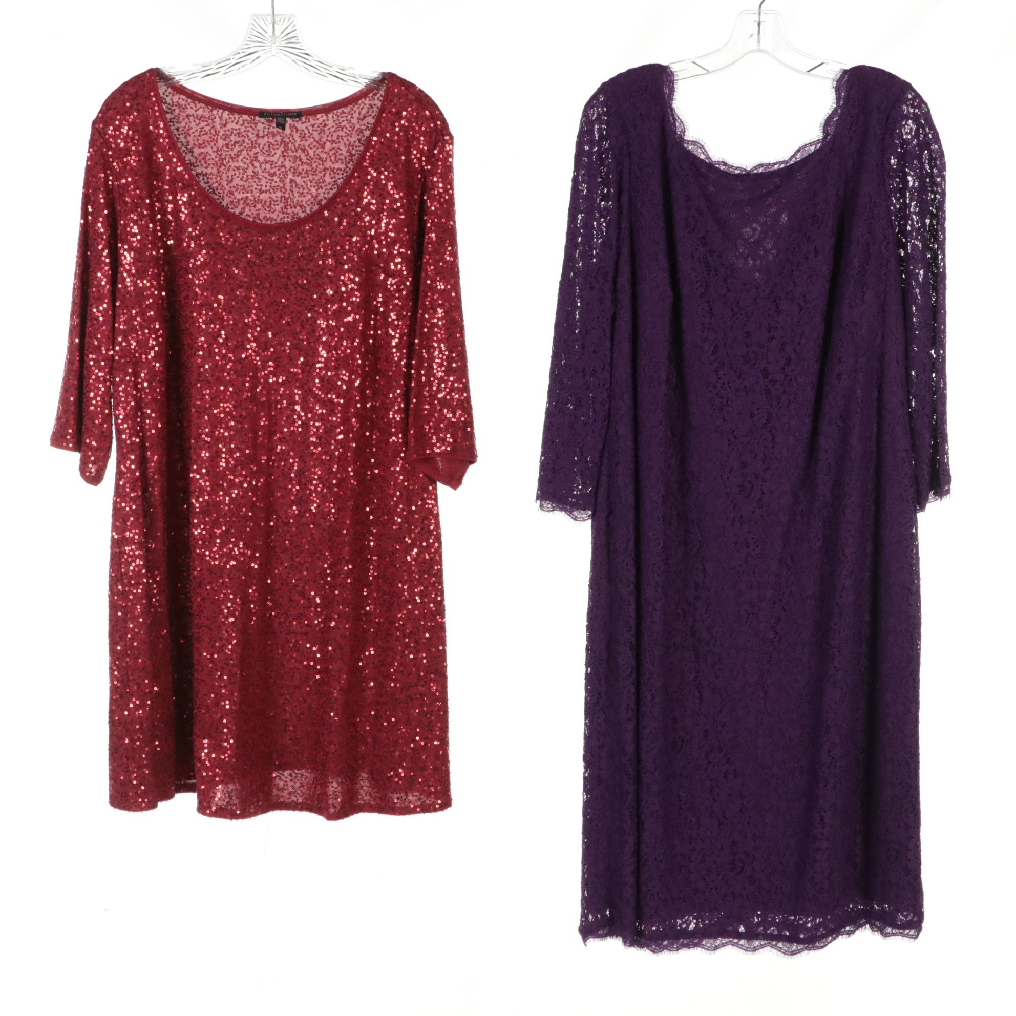 Adrianna Papell Lace Evening Dress, Eileen Fisher Silk Sequin Tunic and More
