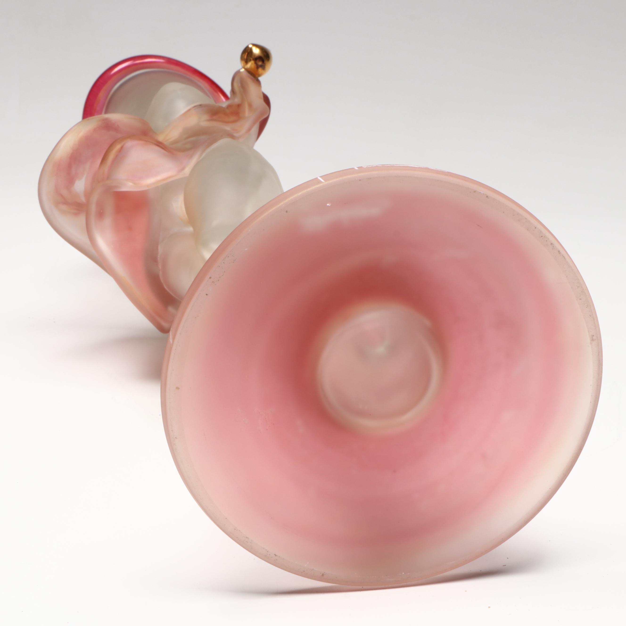 Ion Tamaian Blown Art Glass Female Figure Bud Vase