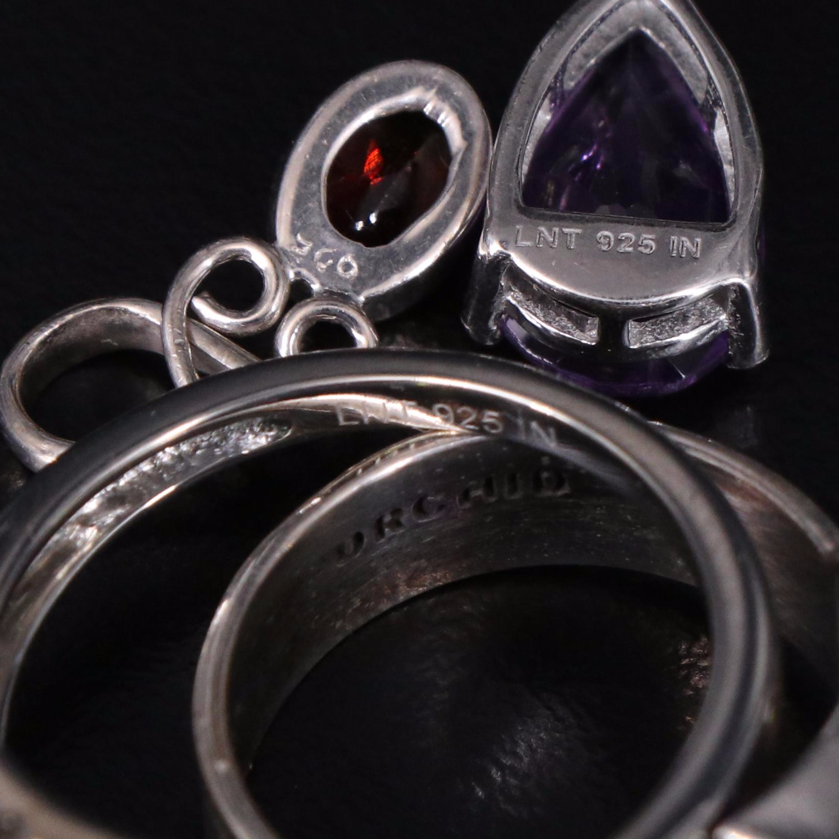 14 Assorted Sterling Silver Rings, Necklaces, Earrings, and Pendants