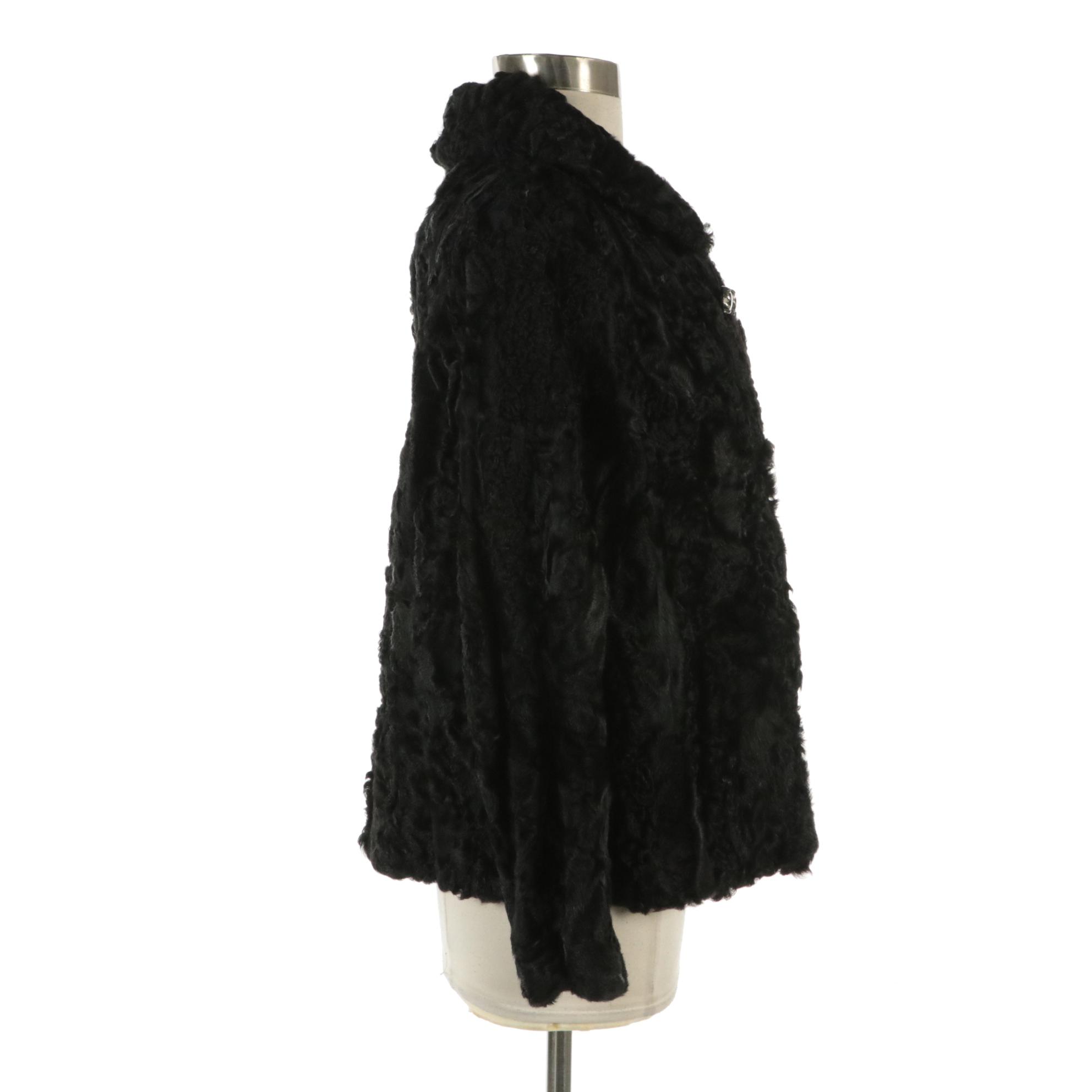 Black Broadtail Lamb Fur Jacket