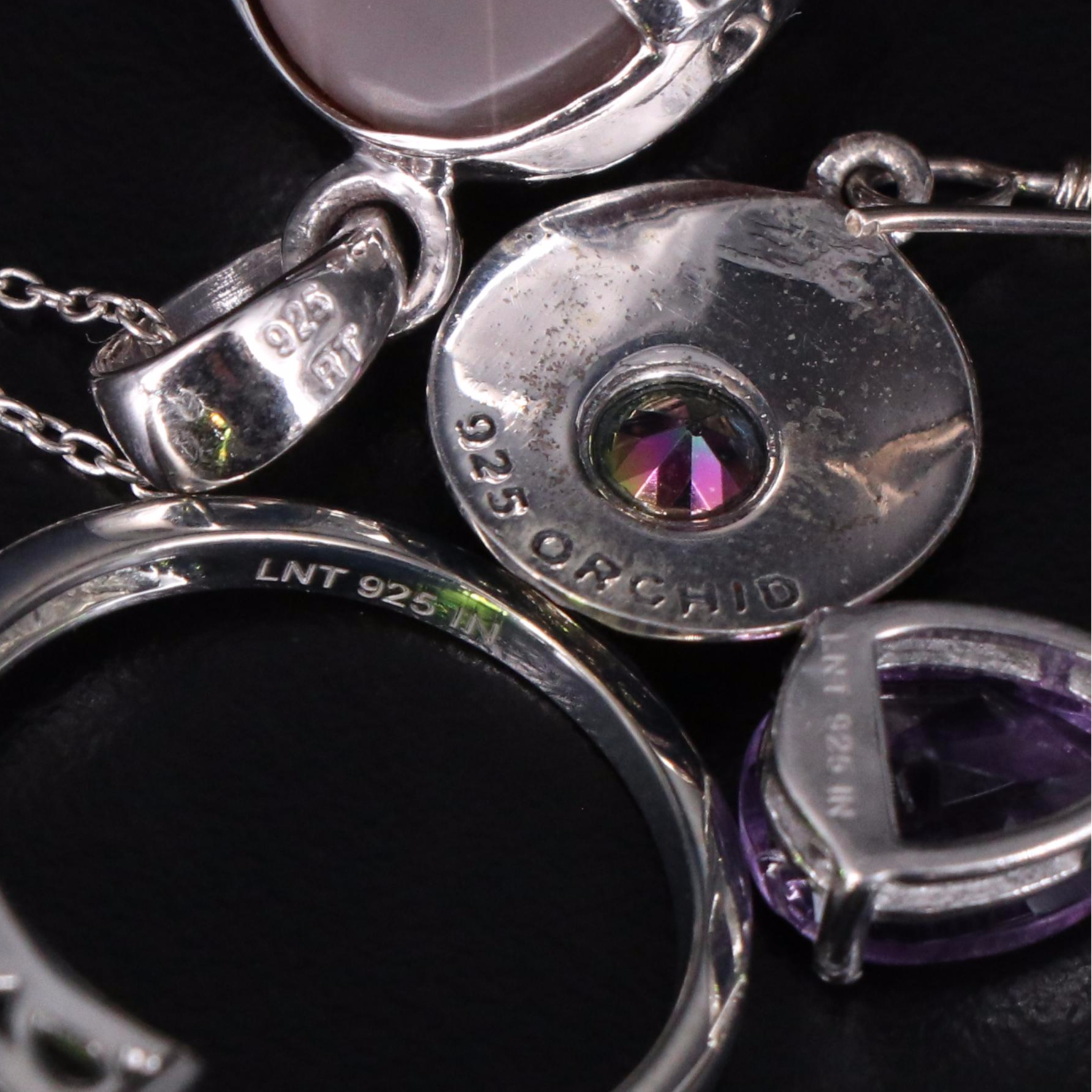 14 Assorted Sterling Silver Rings, Necklaces, Earrings, and Pendants