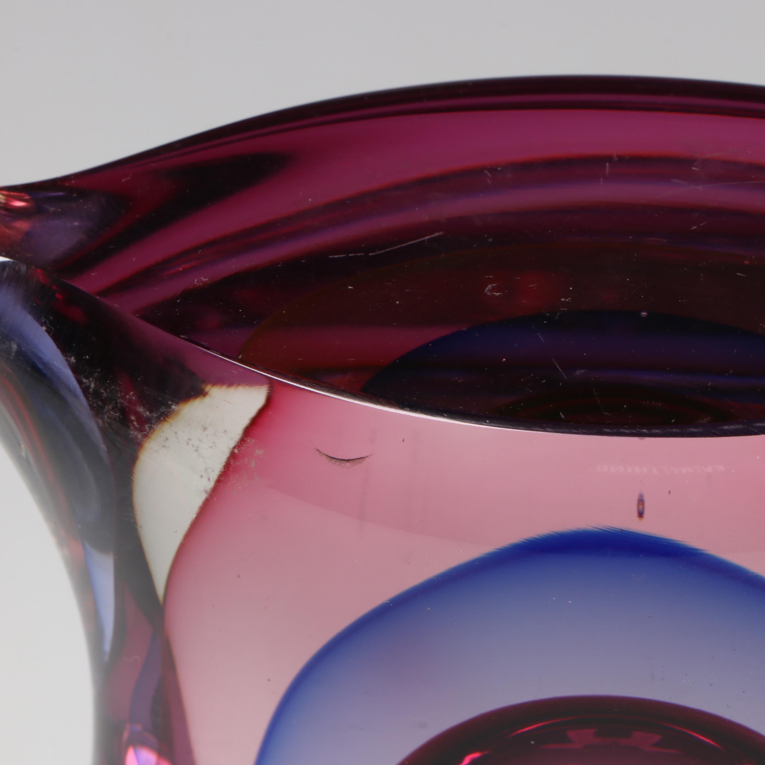 Murano Artist Signed Sommerso Perfume Flask, Manner of Onesto