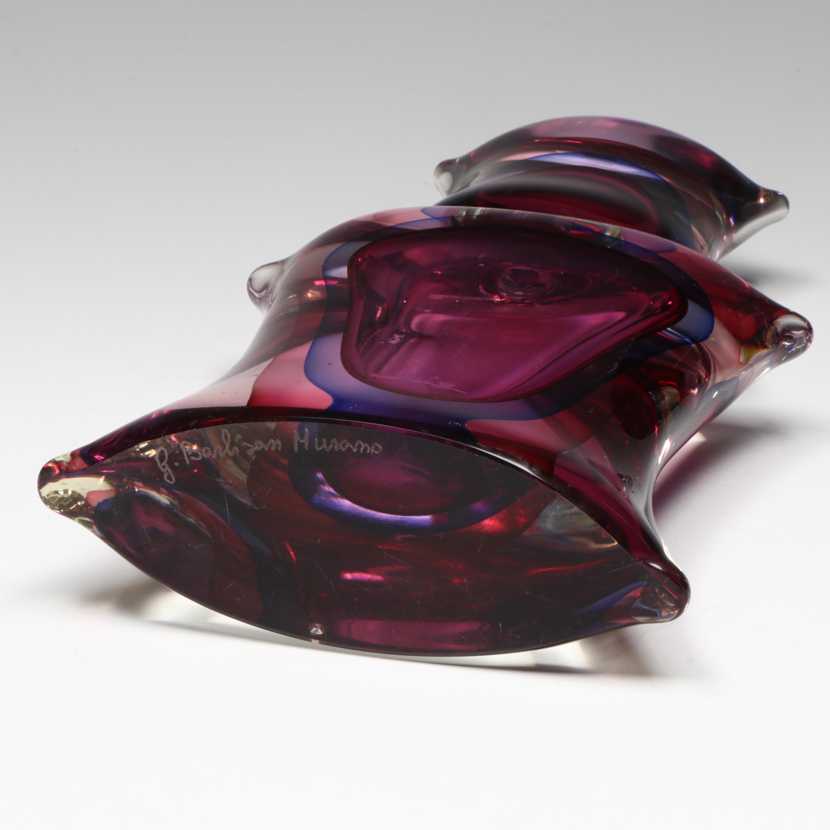 Murano Artist Signed Sommerso Perfume Flask, Manner of Onesto