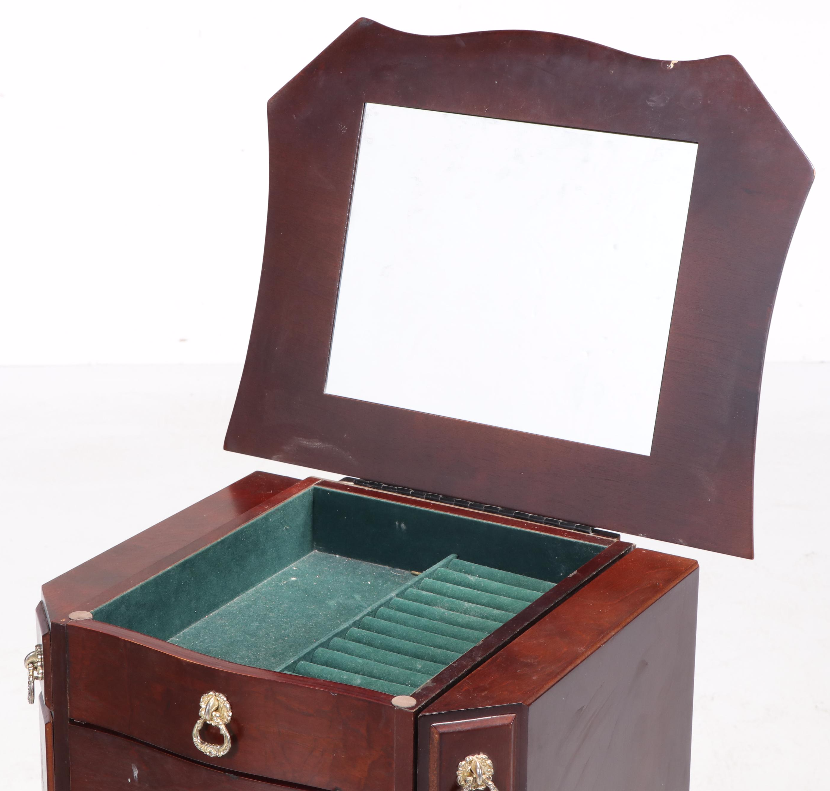 Federal Style Cherrywood-Stained Jewelry Armoire