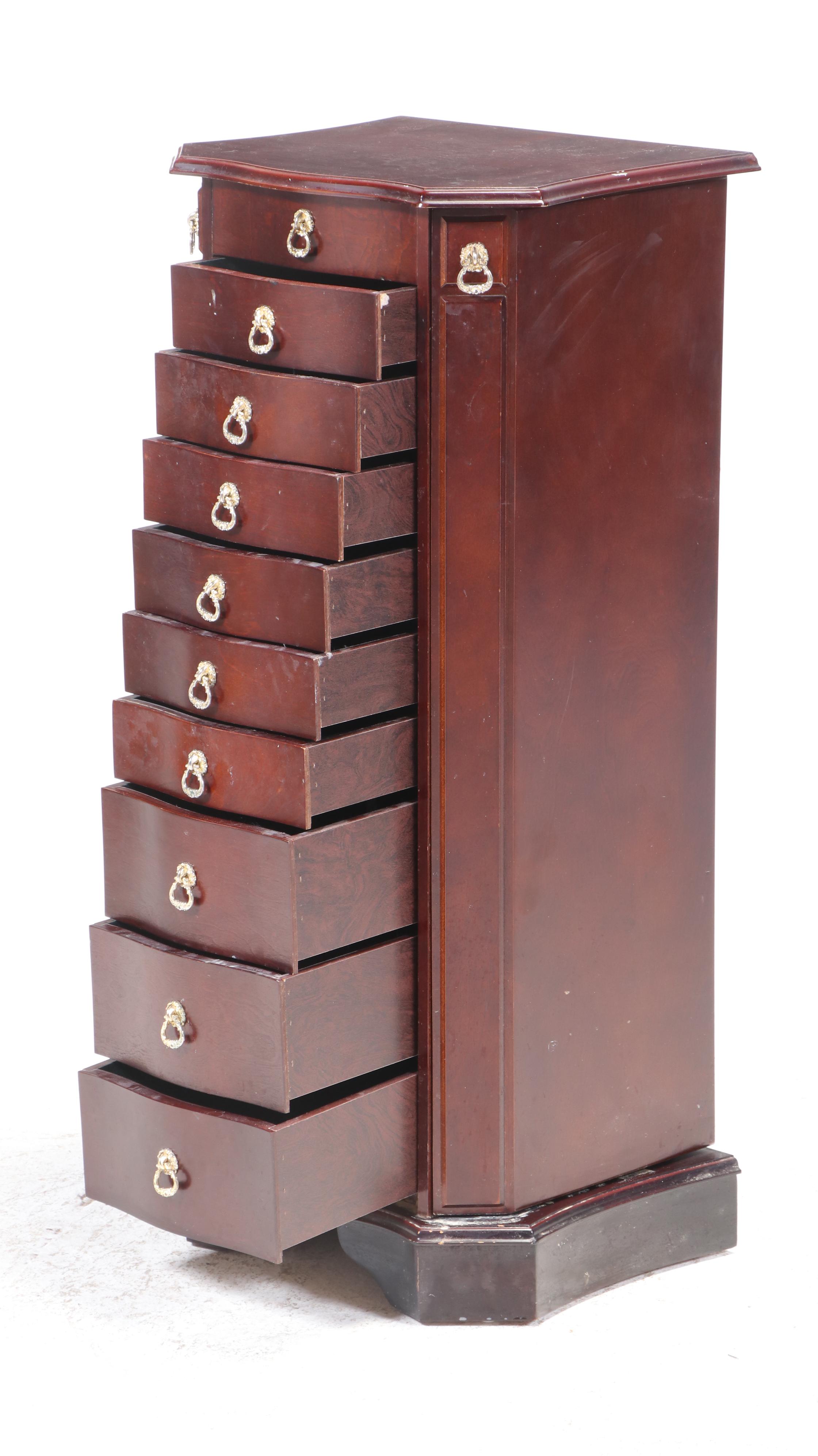 Federal Style Cherrywood-Stained Jewelry Armoire