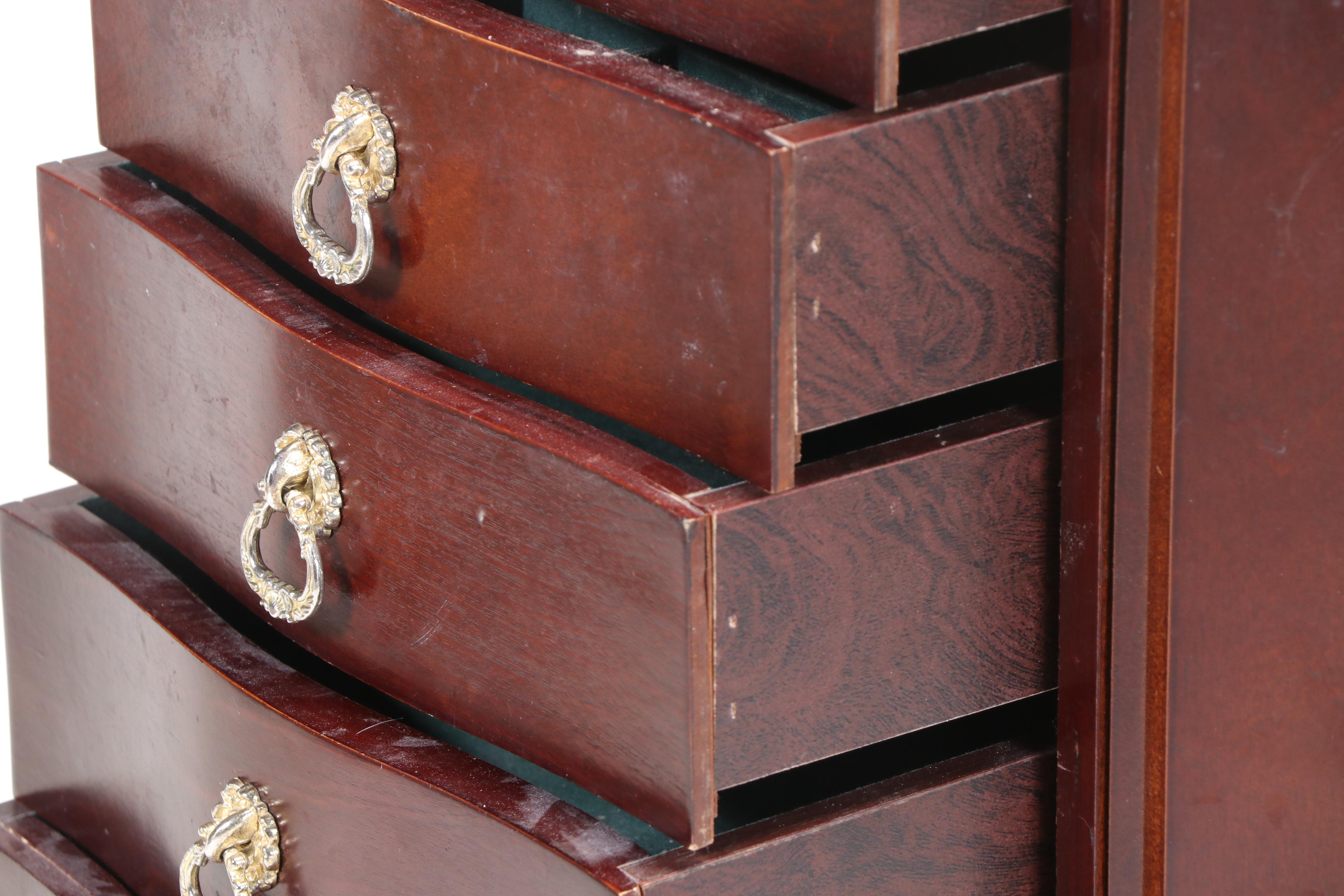 Federal Style Cherrywood-Stained Jewelry Armoire