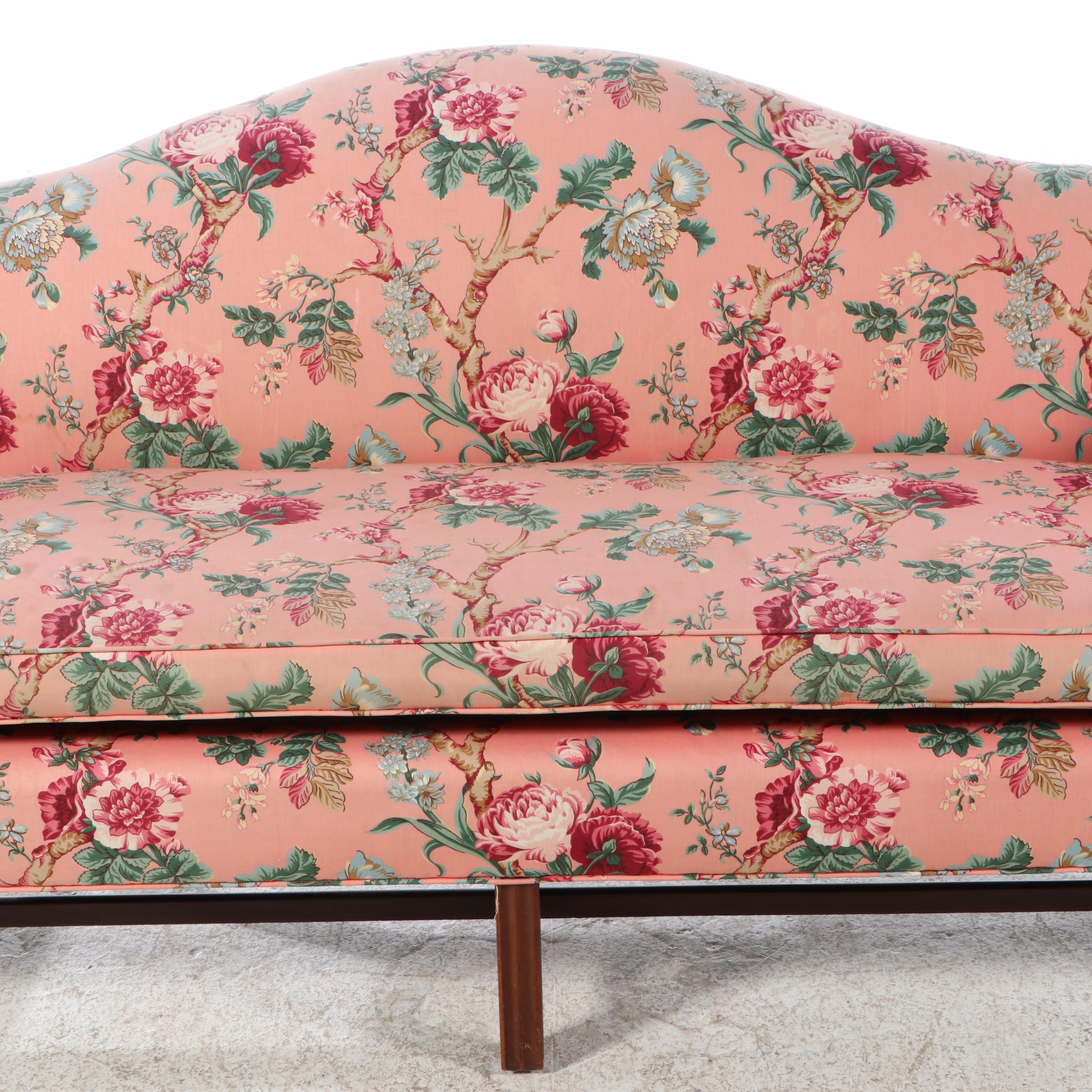Chippendale Style Upholstered Camelback Sofa, Early to Mid-20th Century
