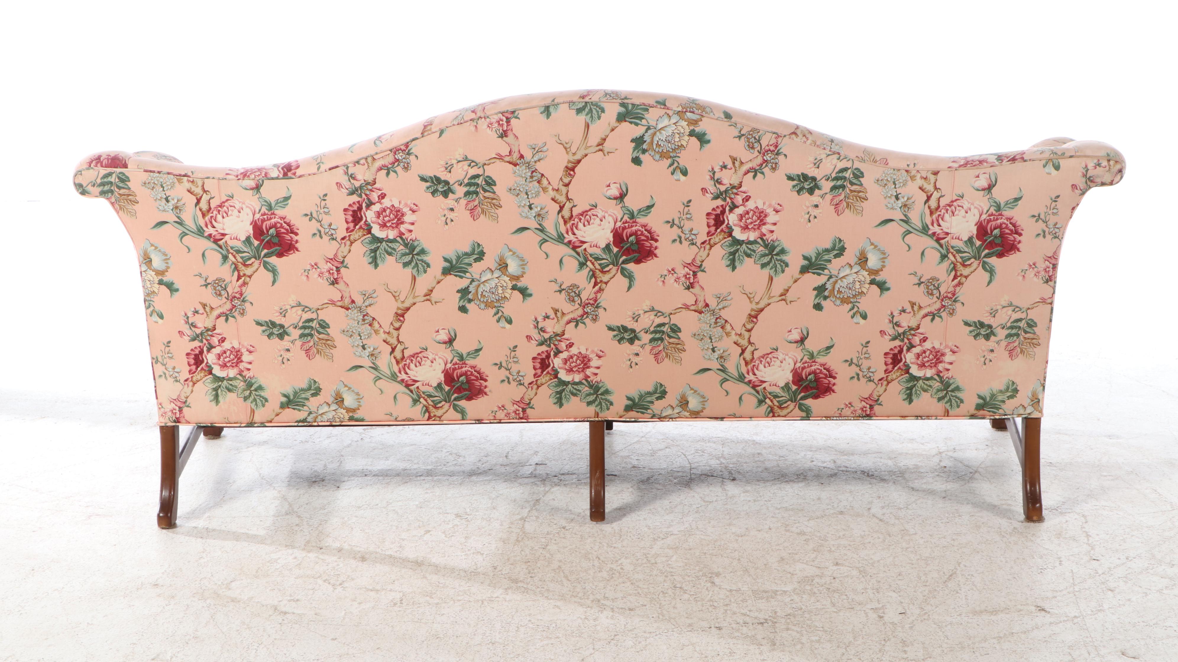 Chippendale Style Upholstered Camelback Sofa, Early to Mid-20th Century