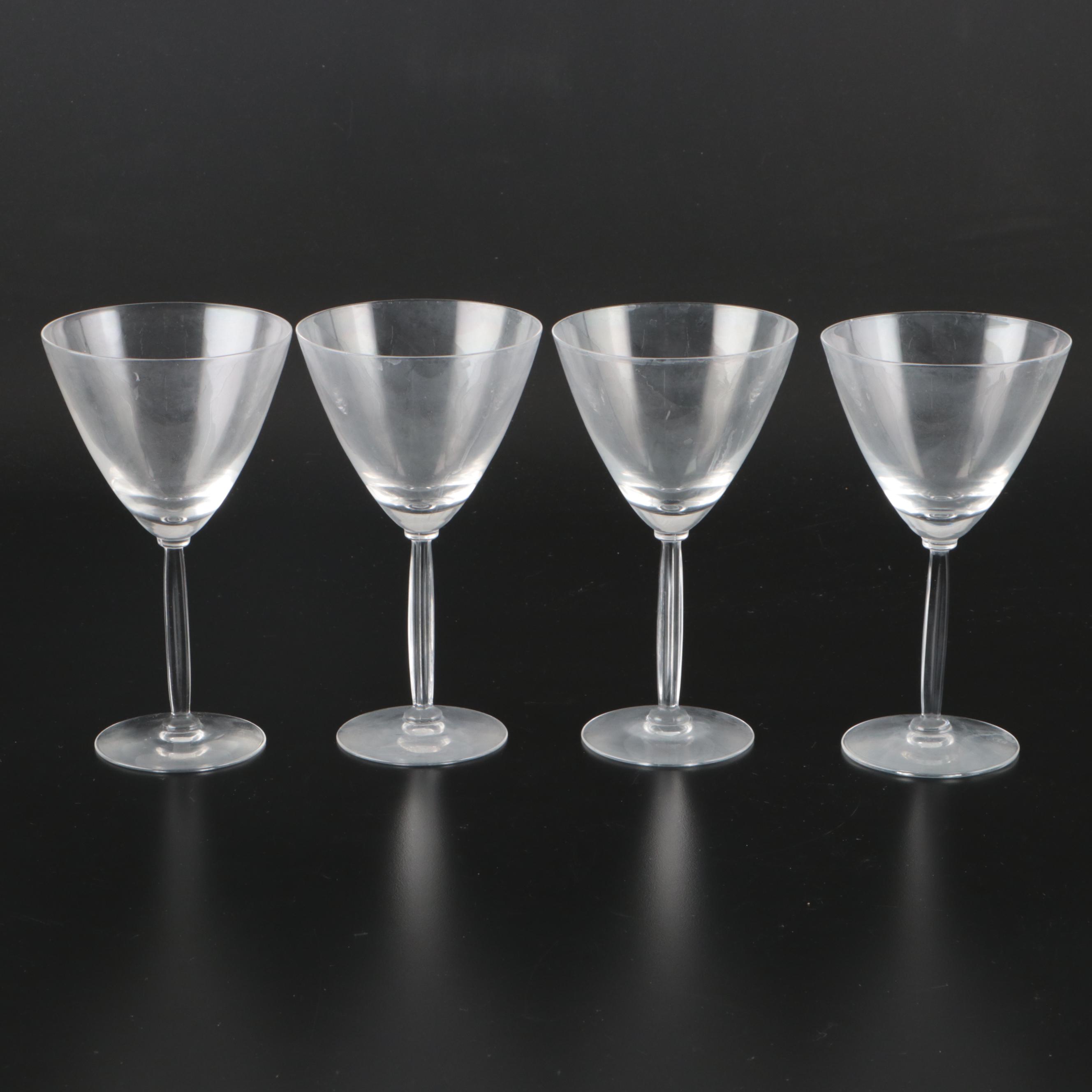 Fostoria "Patrician" Wine and Iced Glasses with Oxo Stainless Steel Ice Bucket