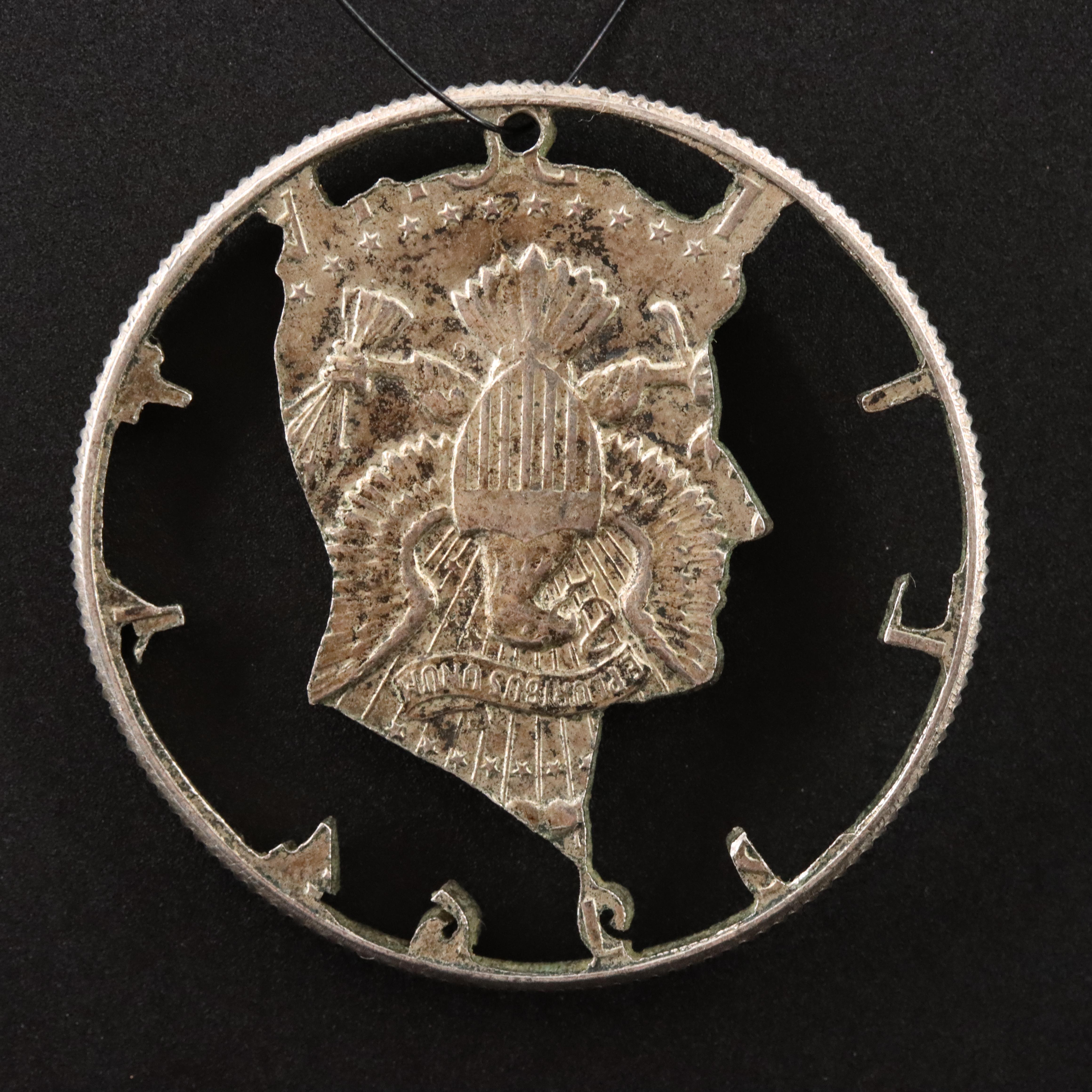 Altered 1964 Kennedy Silver Half Dollar Pendant