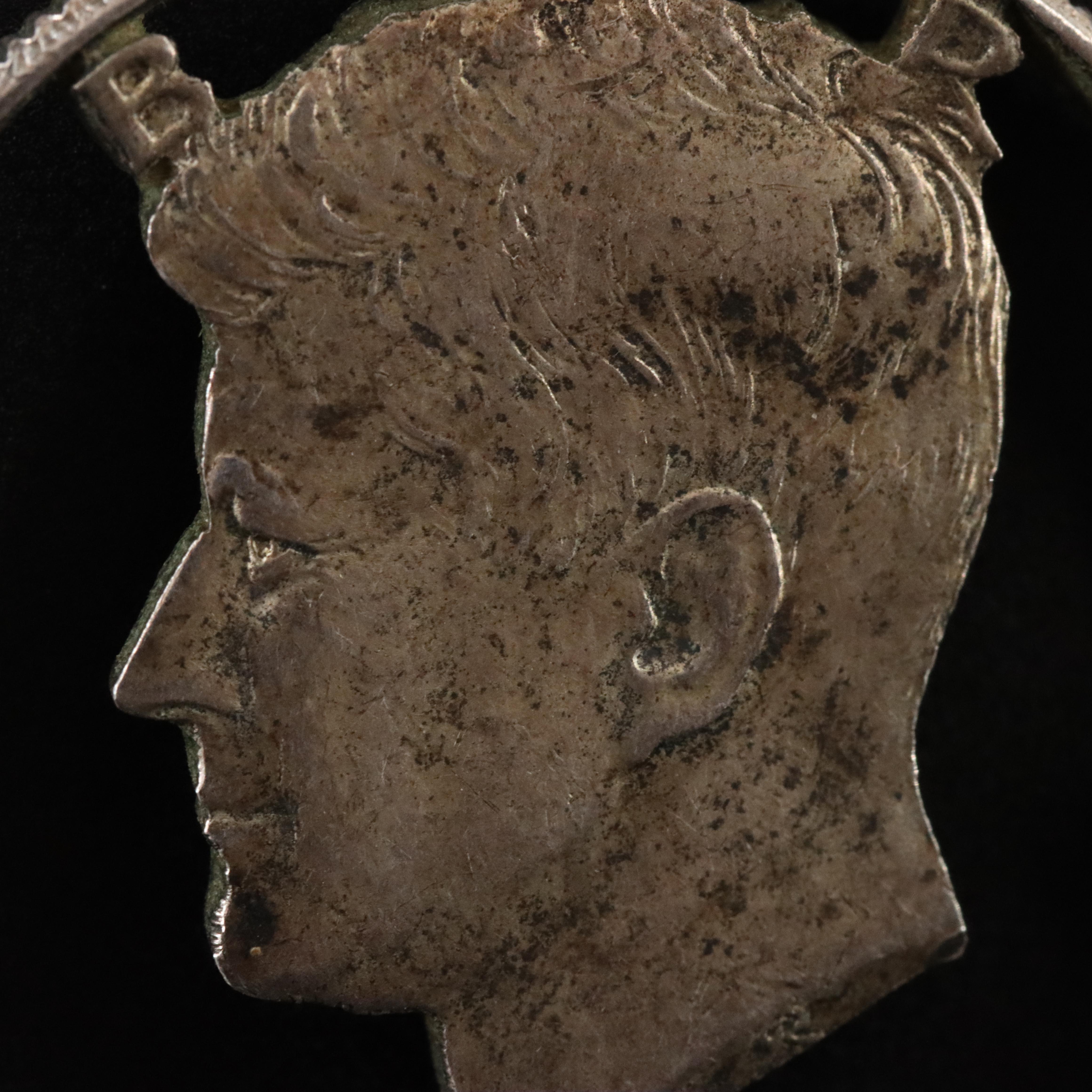 Altered 1964 Kennedy Silver Half Dollar Pendant