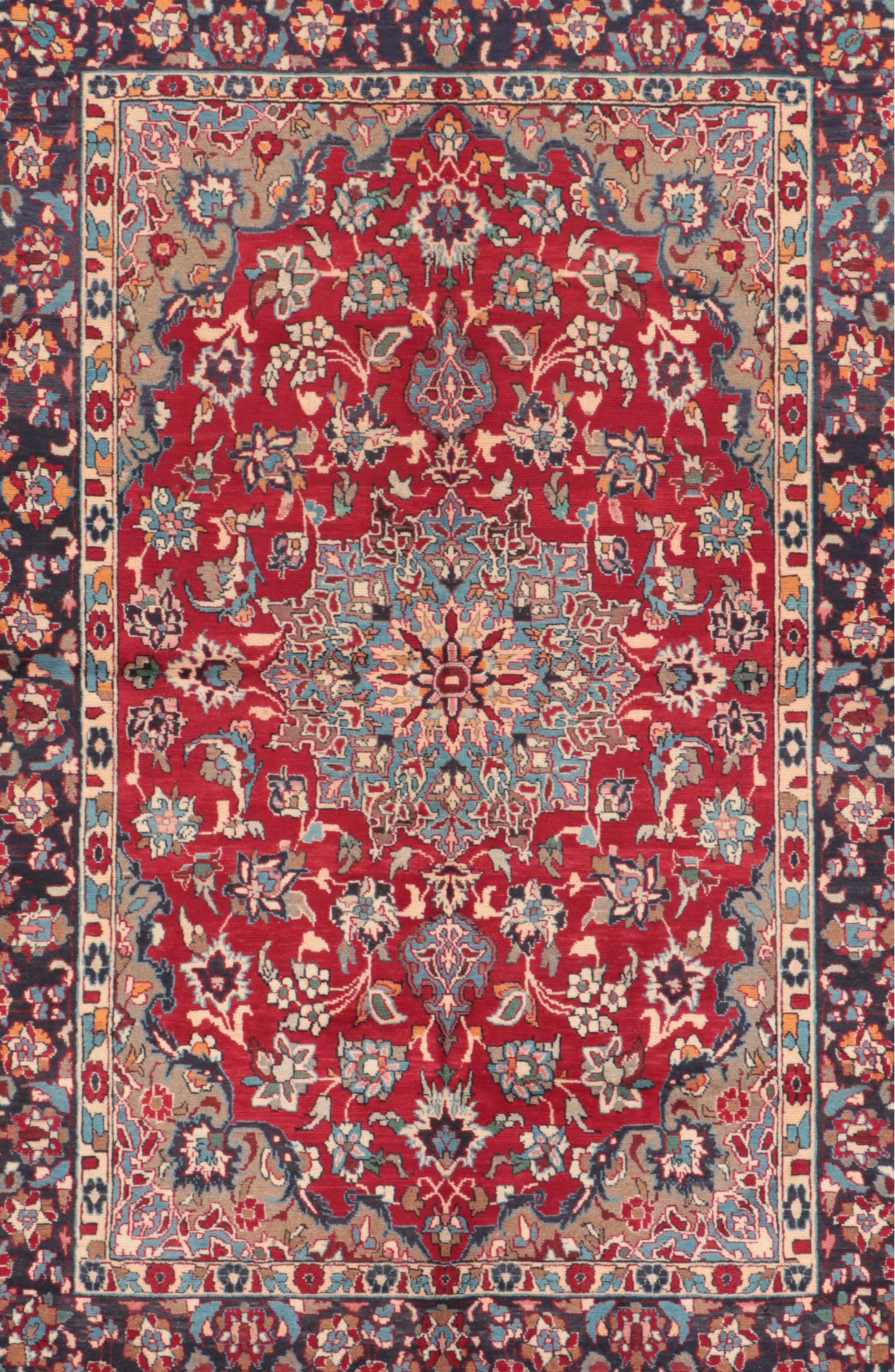 4'9 x 7'2 Hand-Knotted Persian Mashhad Area Rug