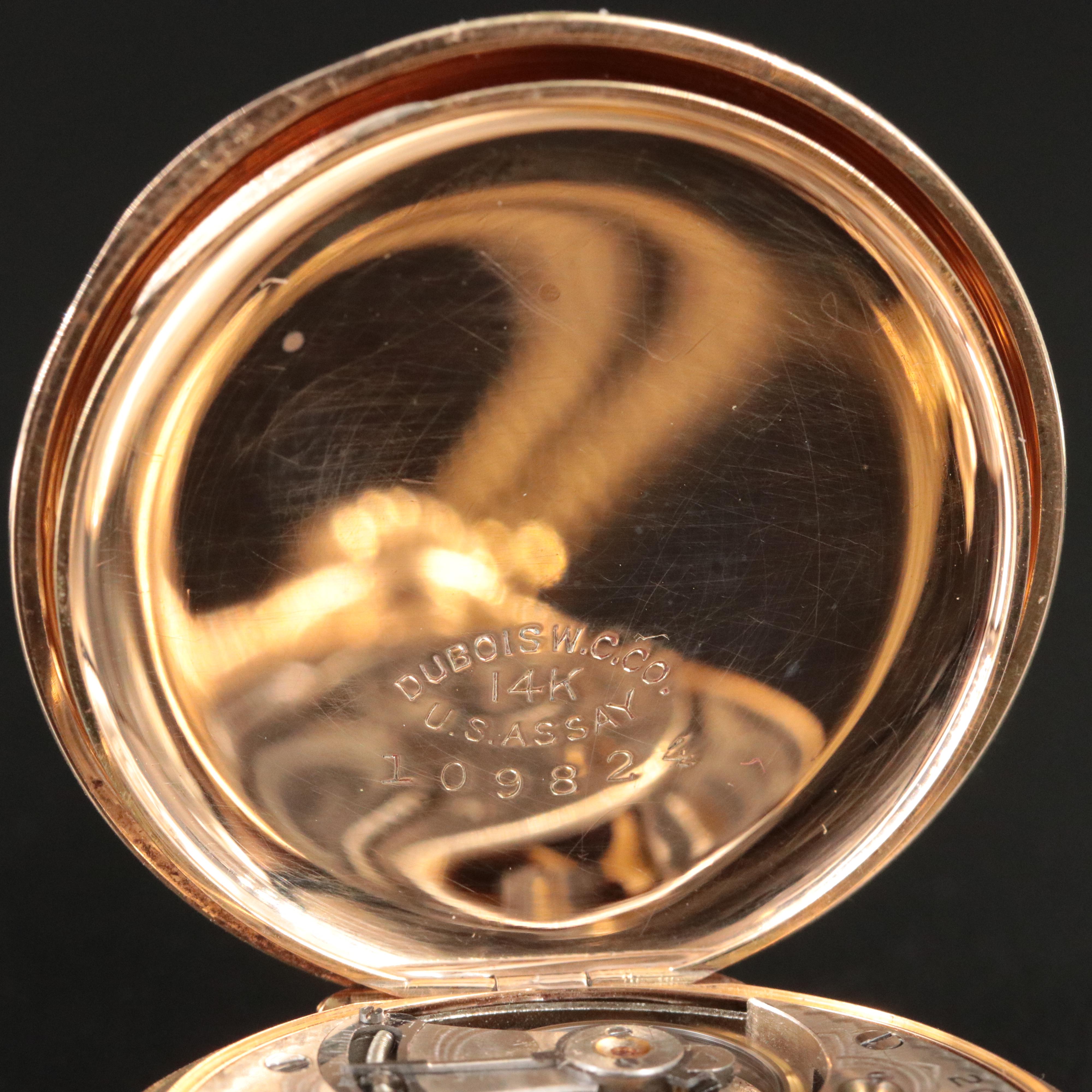 1918 14K Elgin Hunting Case Pocket Watch & 18K Chain