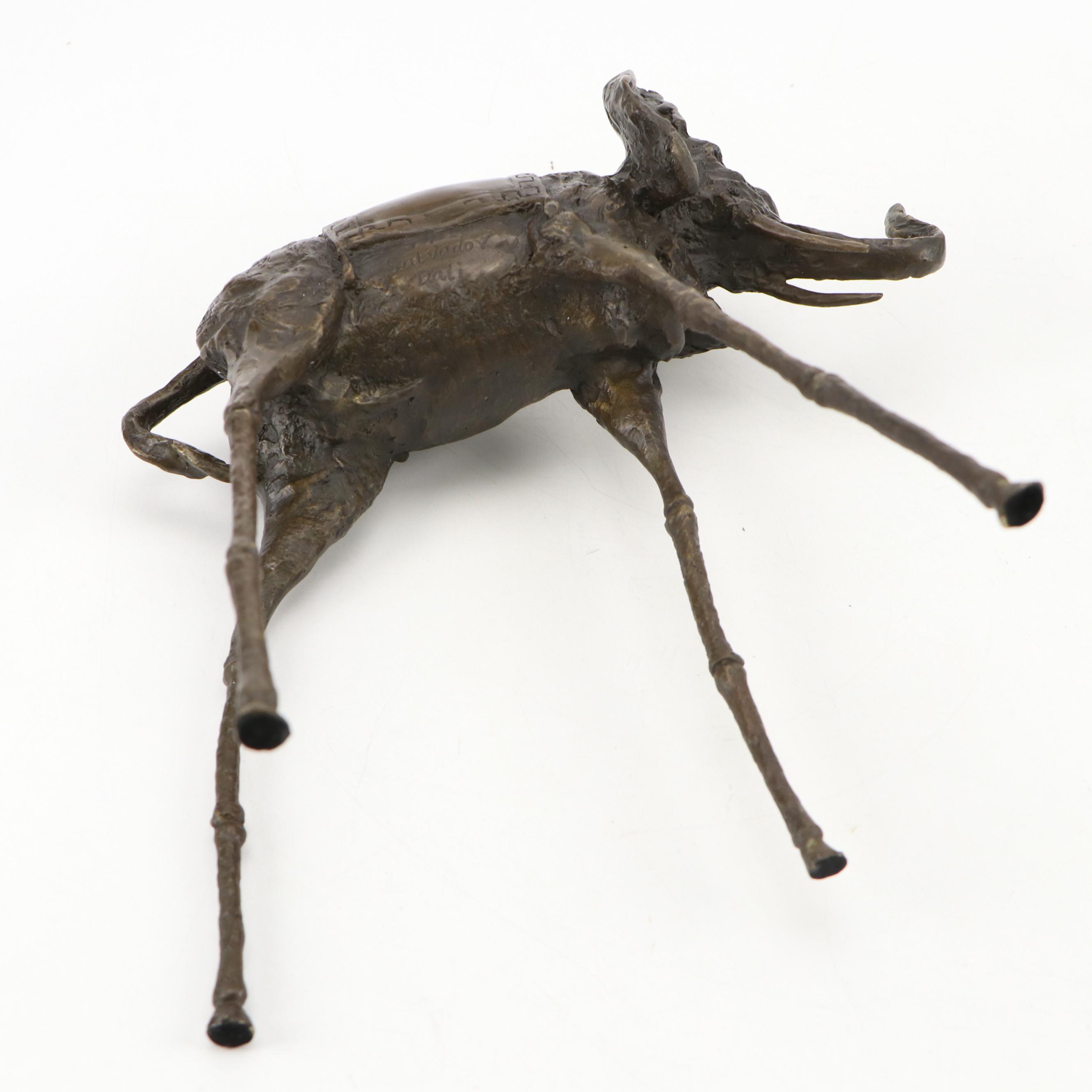 Cast Bronze Sculpture After Salvador Dalí "Triumphant Elephant"