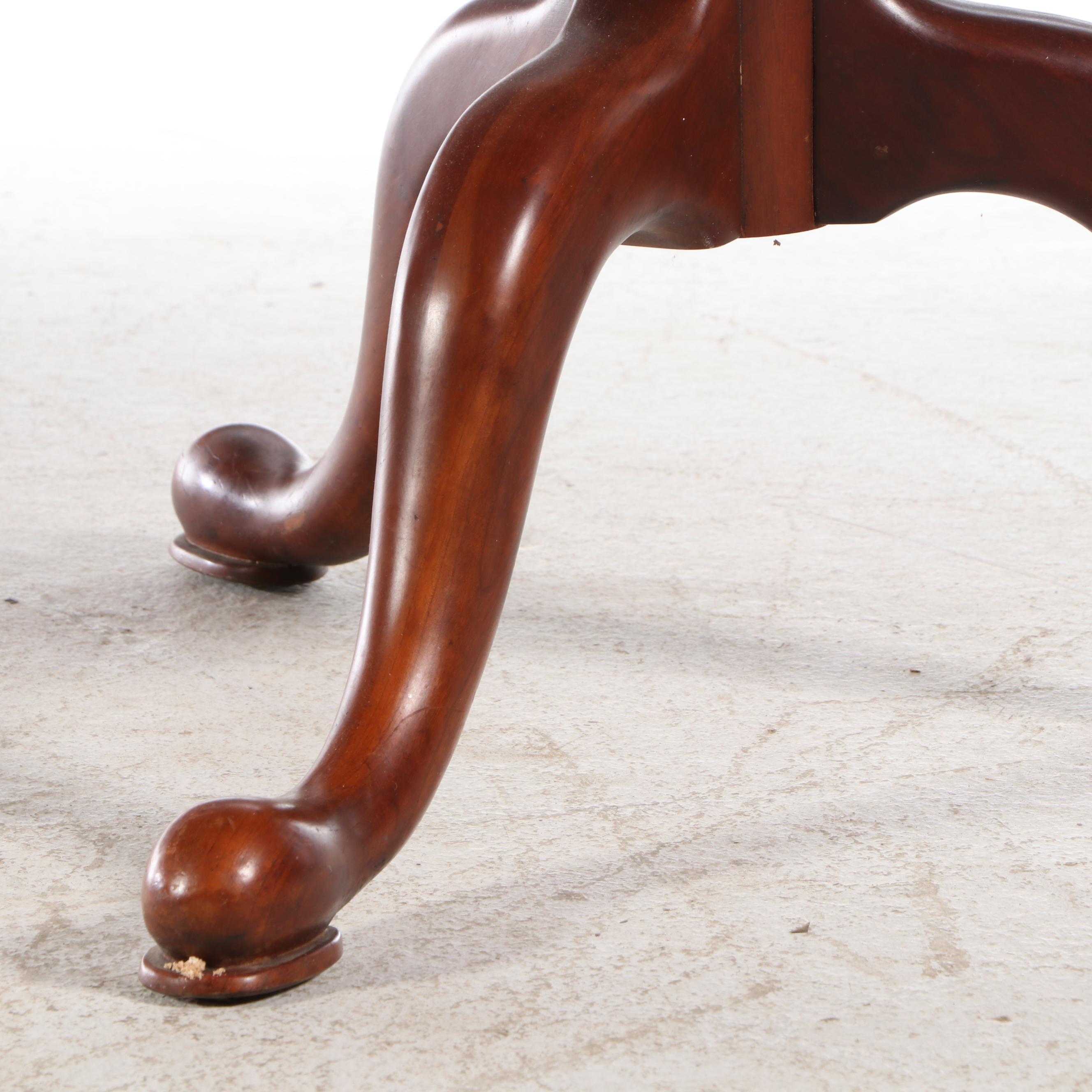 Seven-Piece Queen Anne Style Dining Set with Henkel-Harris Black Cherry Chairs