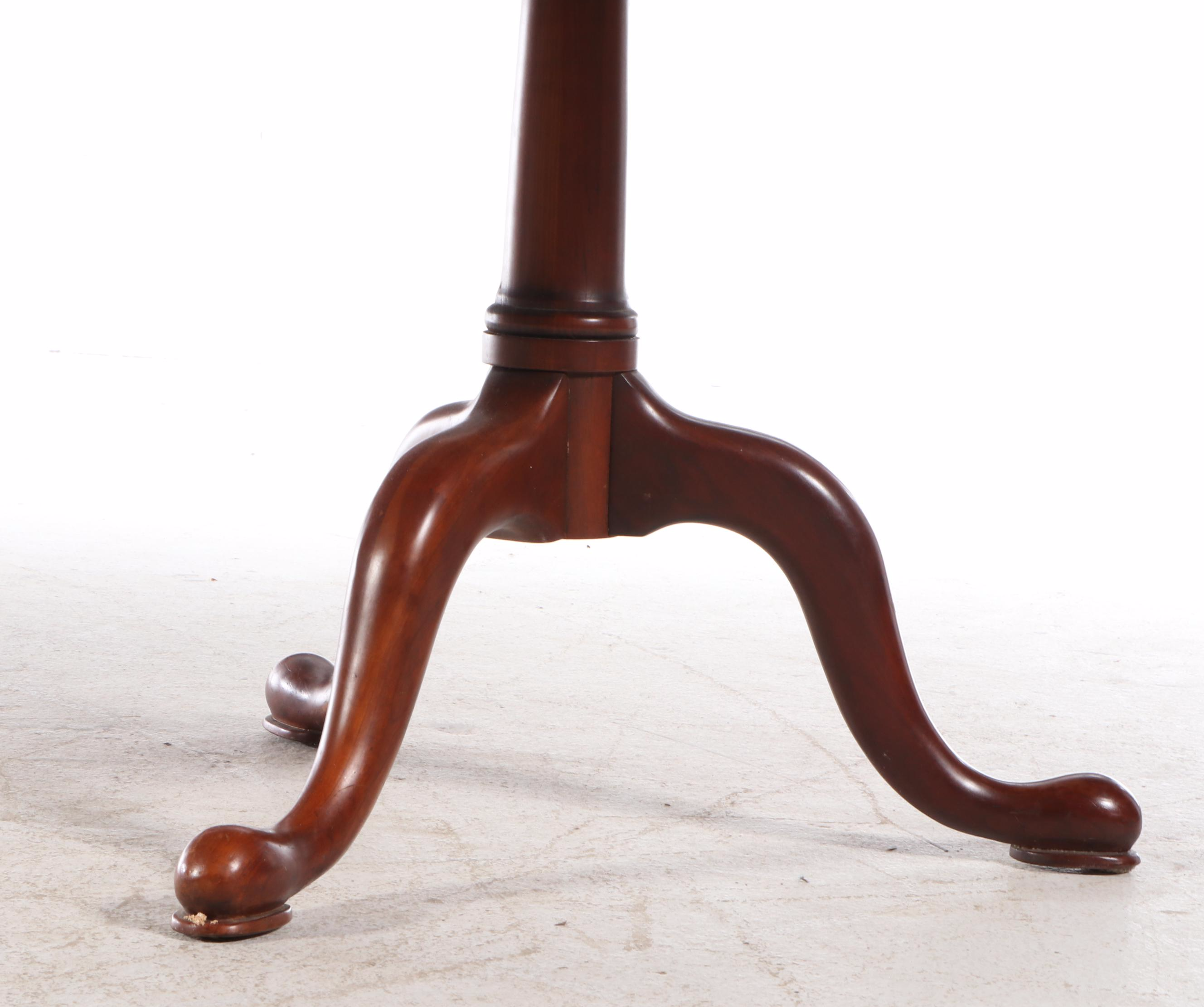 Seven-Piece Queen Anne Style Dining Set with Henkel-Harris Black Cherry Chairs