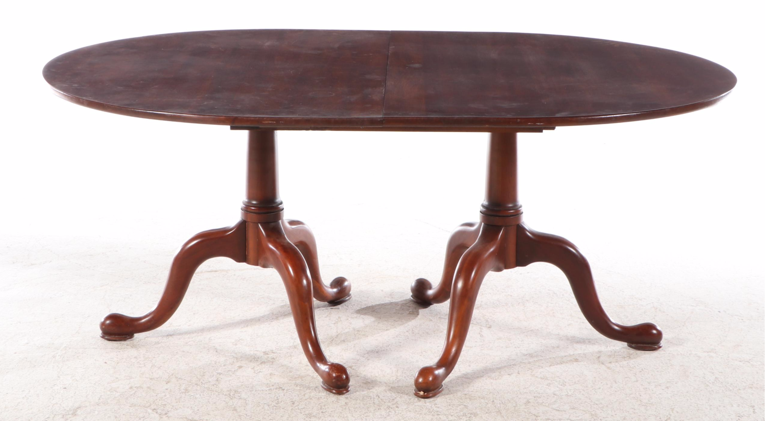 Seven-Piece Queen Anne Style Dining Set with Henkel-Harris Black Cherry Chairs