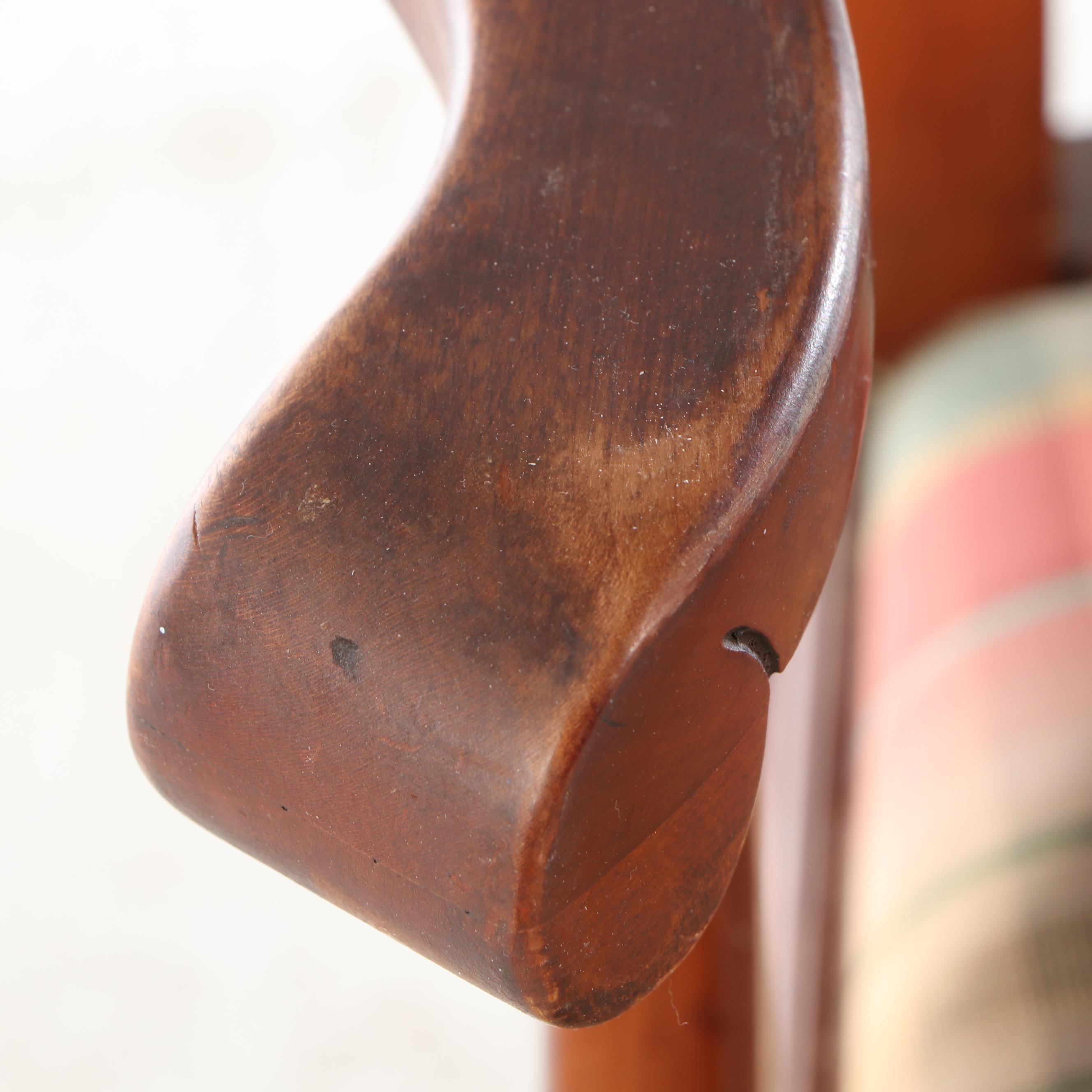 Seven-Piece Queen Anne Style Dining Set with Henkel-Harris Black Cherry Chairs