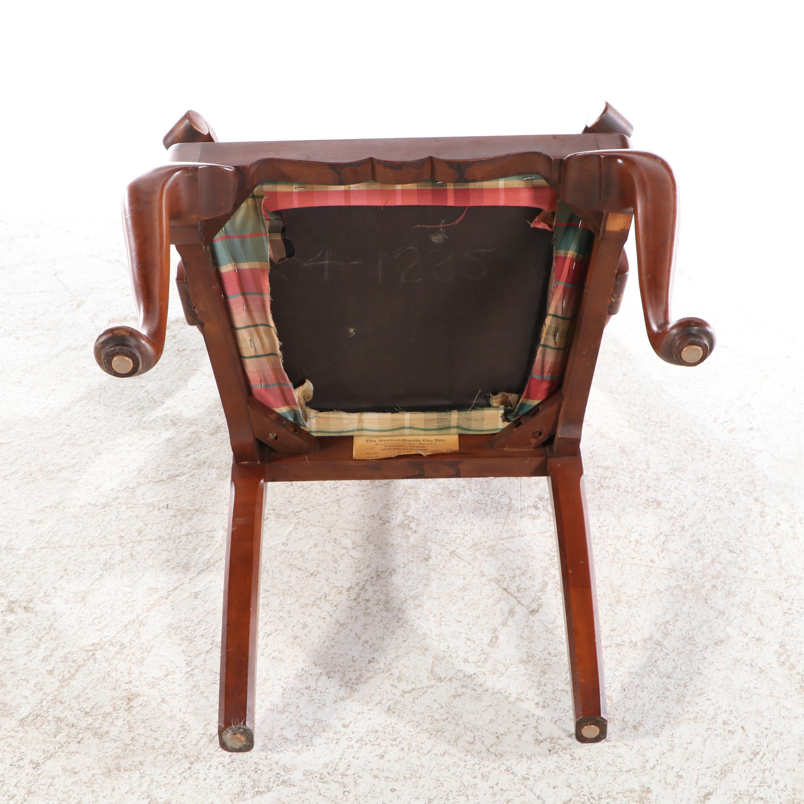 Seven-Piece Queen Anne Style Dining Set with Henkel-Harris Black Cherry Chairs