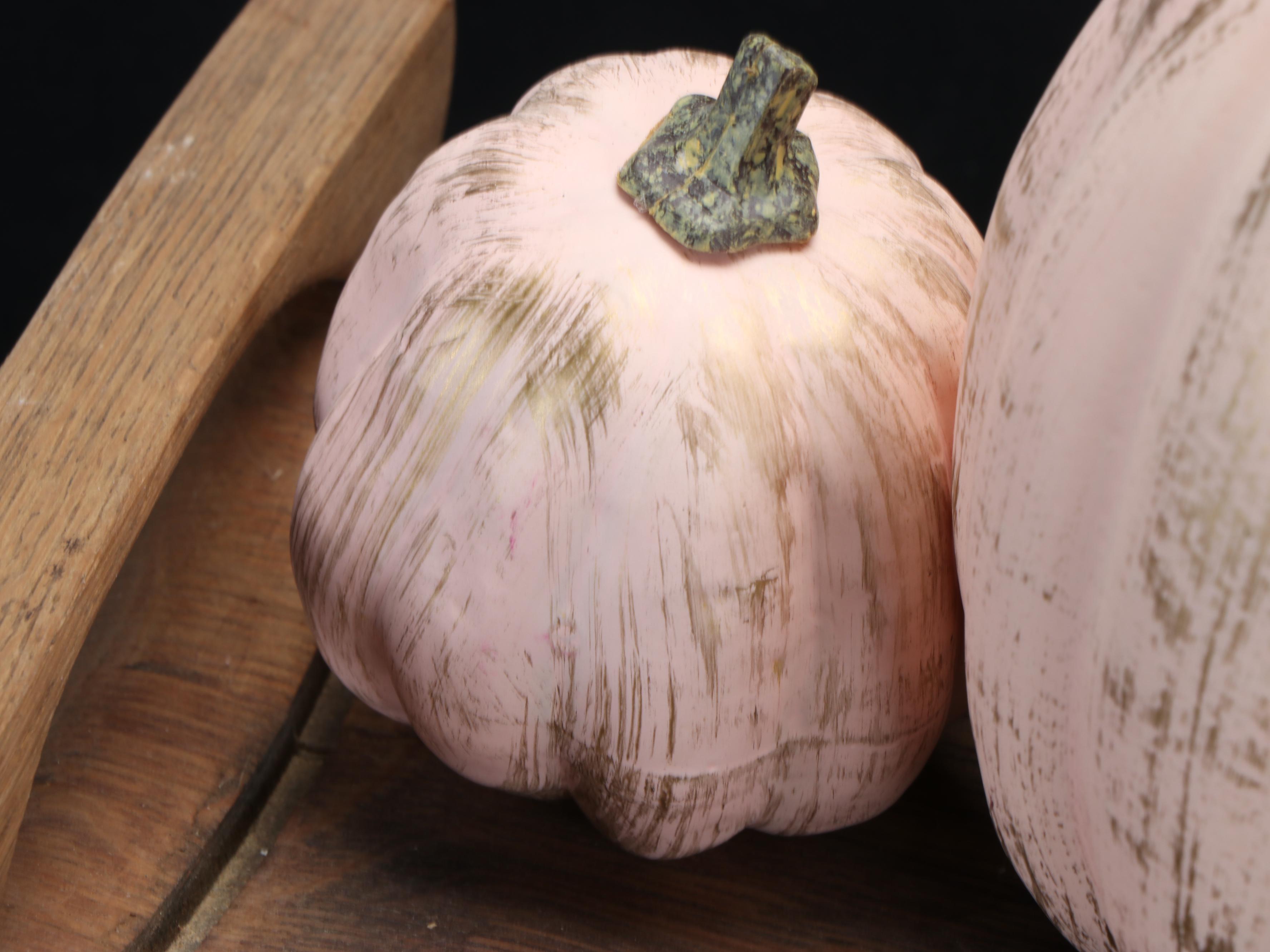 HD Designs Outdoors Metal Buckets with Wood Handled Tray and Pumpkins