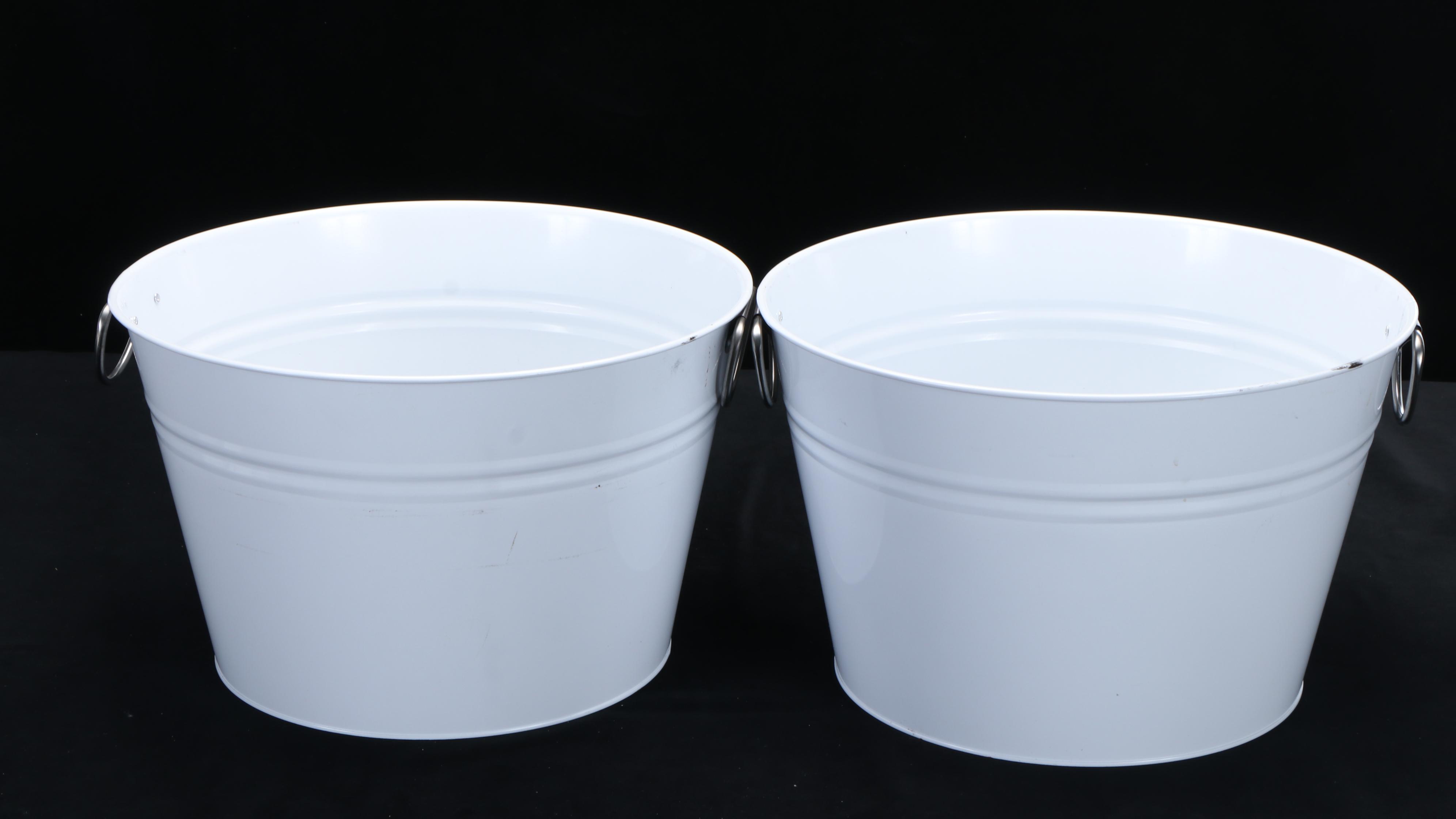 HD Designs Outdoors Metal Buckets with Wood Handled Tray and Pumpkins