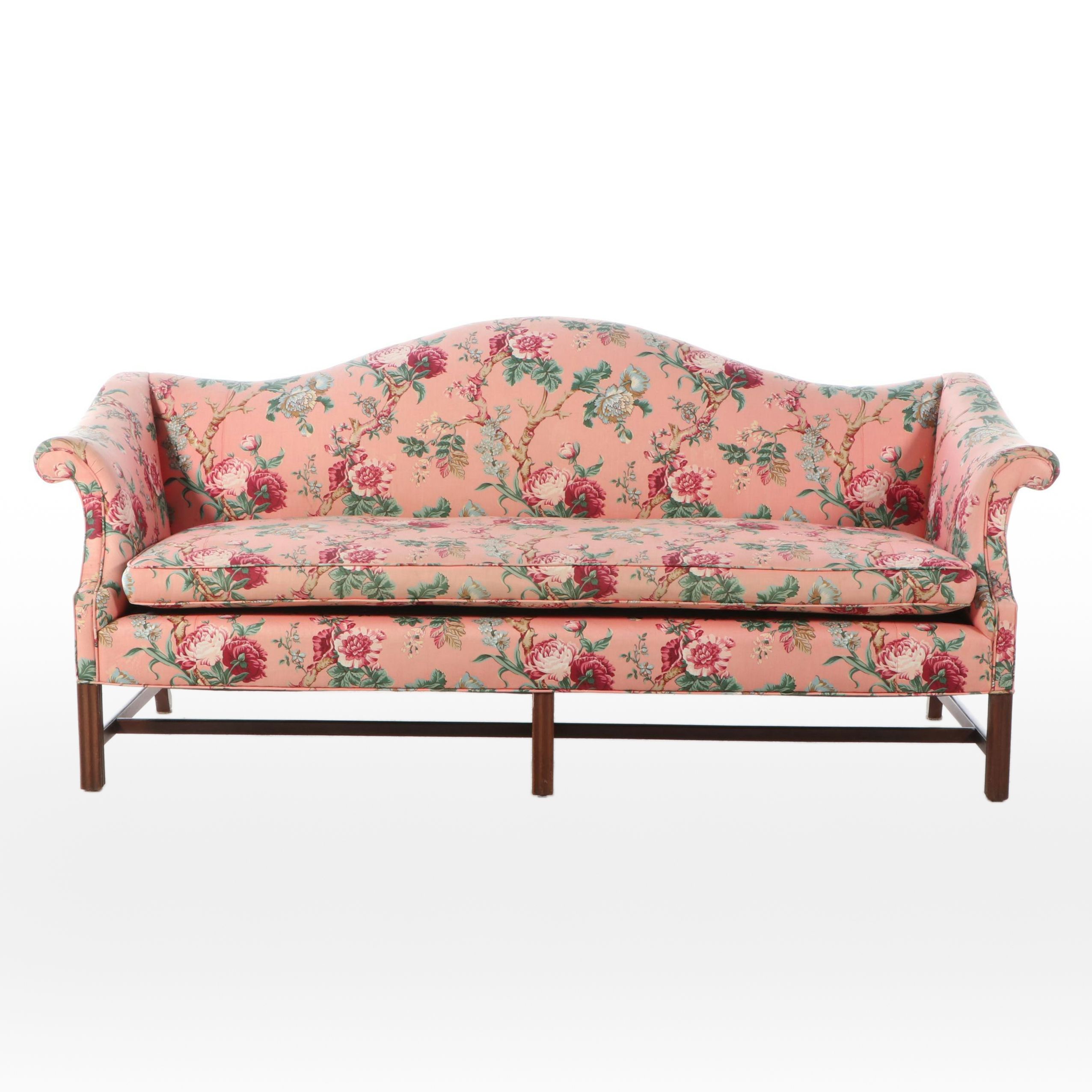 Chippendale Style Upholstered Camelback Sofa, Early to Mid-20th Century