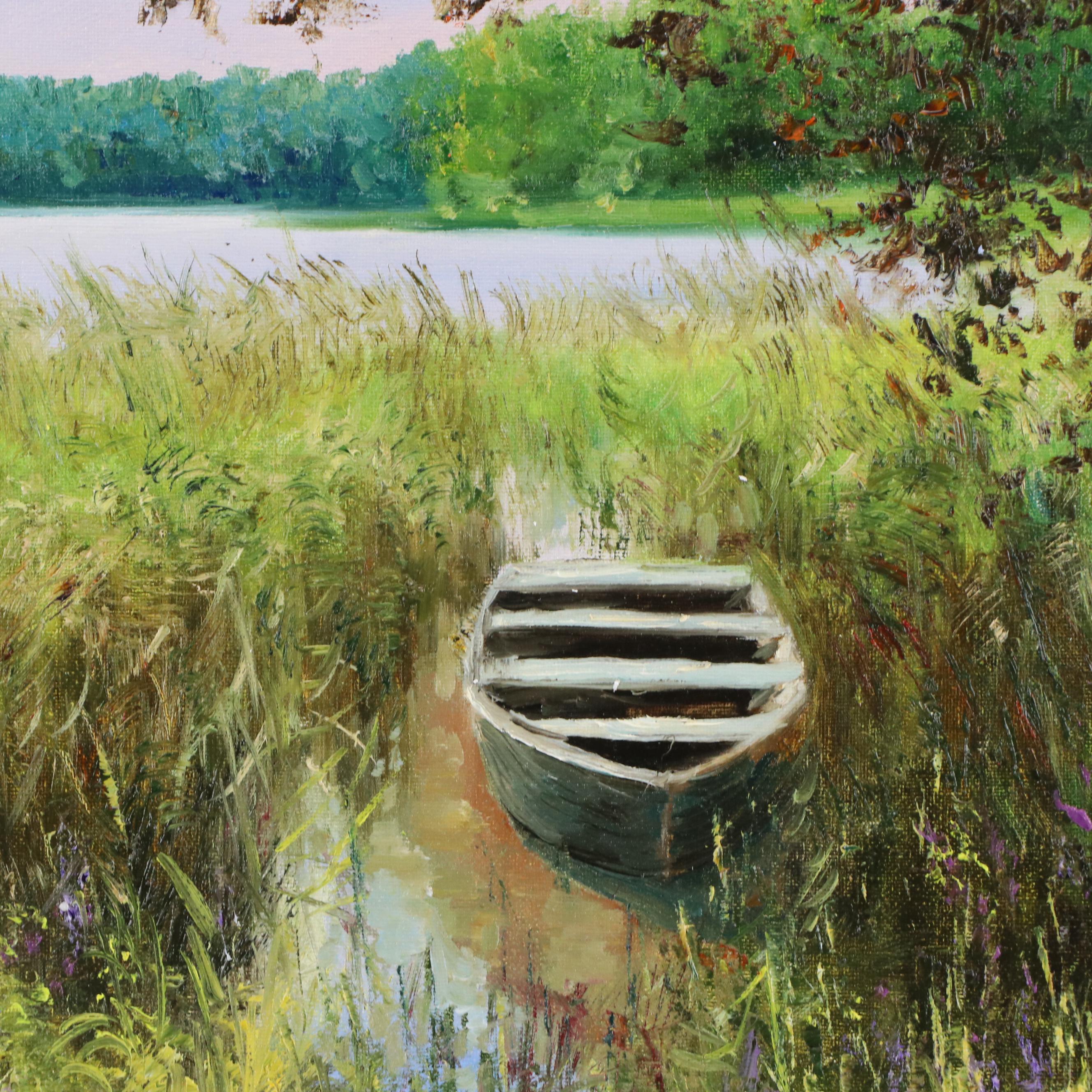 Garncarek Aleksander Pond Landscape Oil Painting, 2024