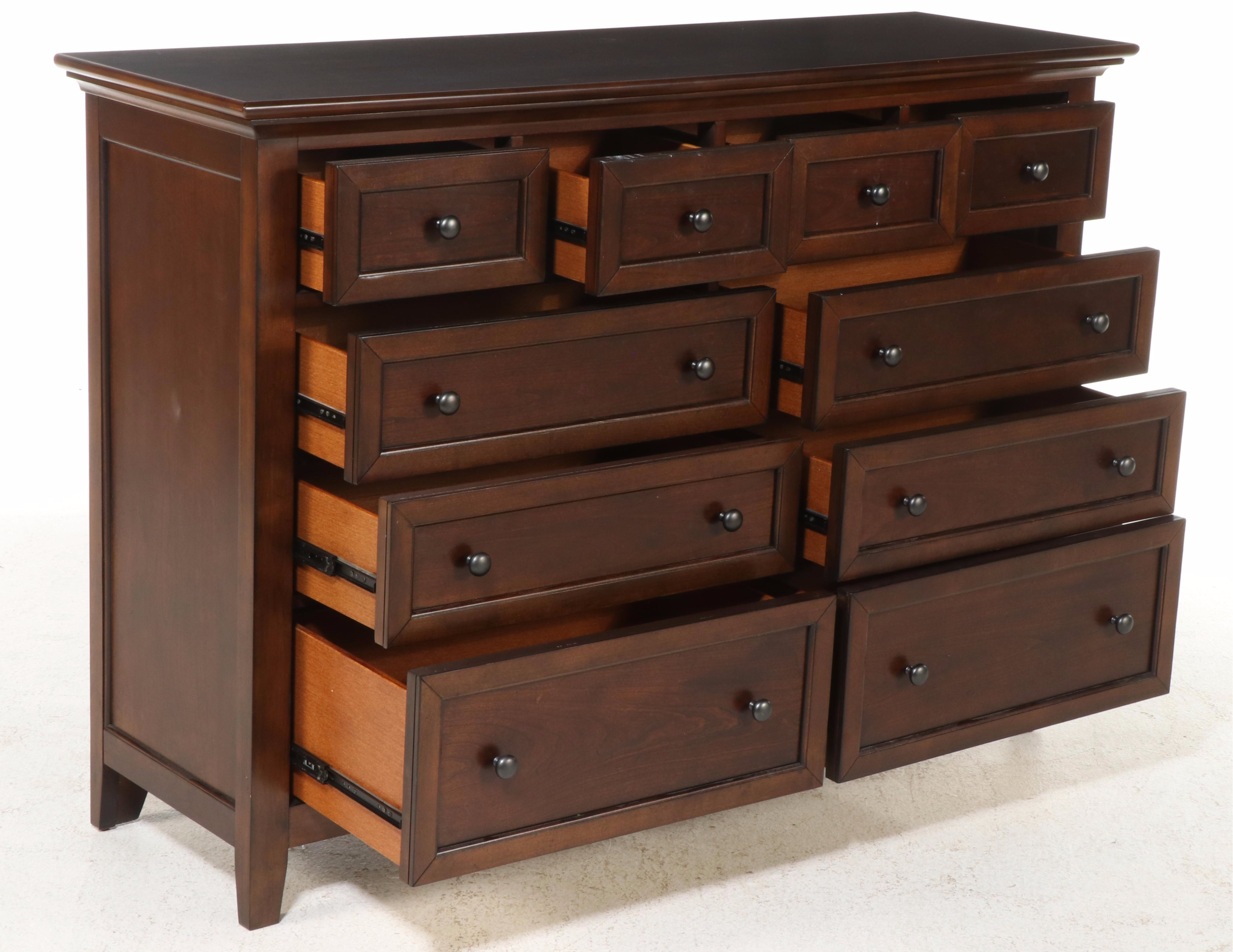 Home Meridian International Shaker Style Walnut Finish Chest of Drawers