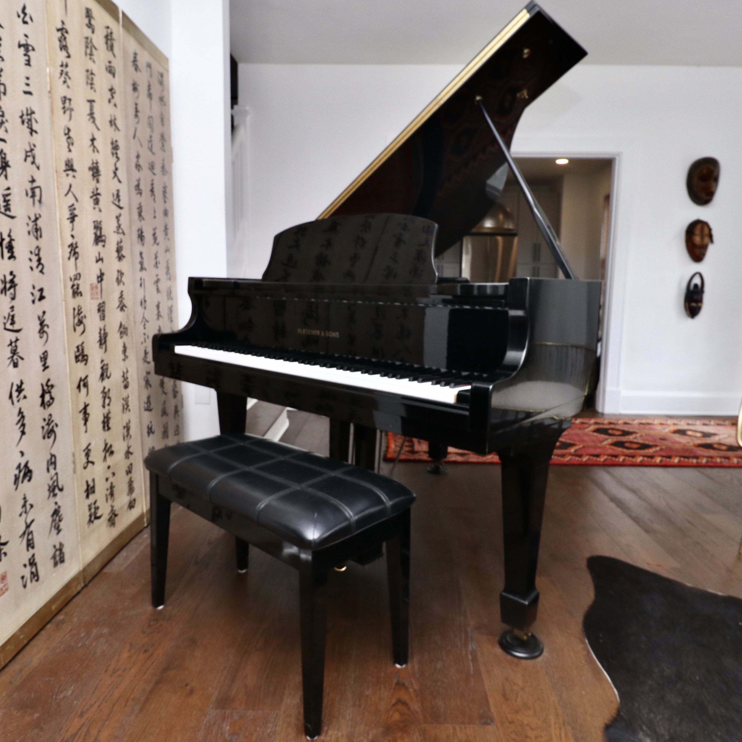 Fletcher & Sons Hyundai G-80A Gloss Black Baby Grand Piano and Bench