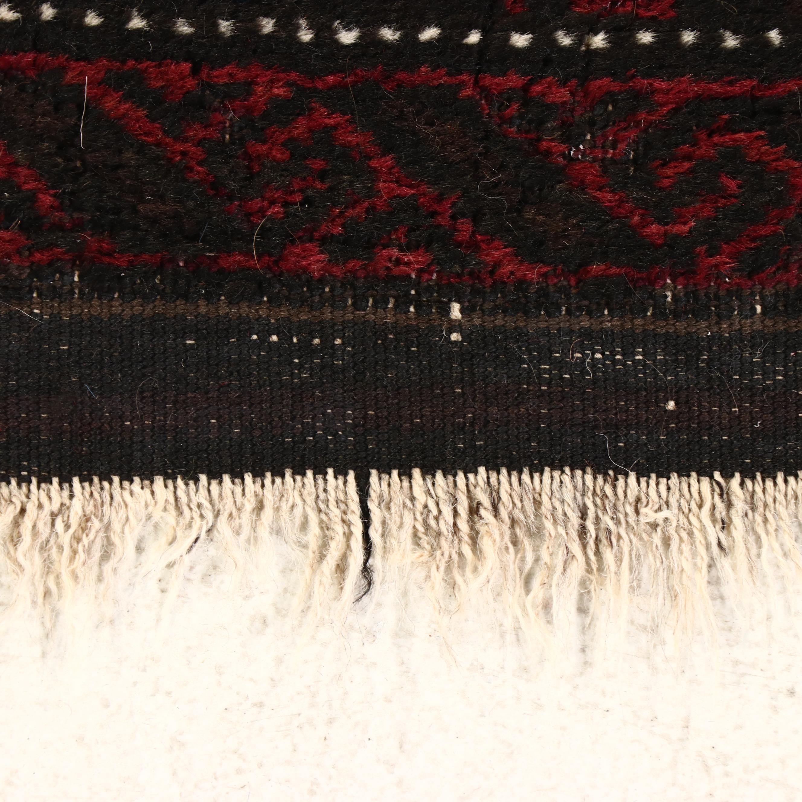 2'11 x 6' Hand-Knotted Afghan Baluch Carpet Runner