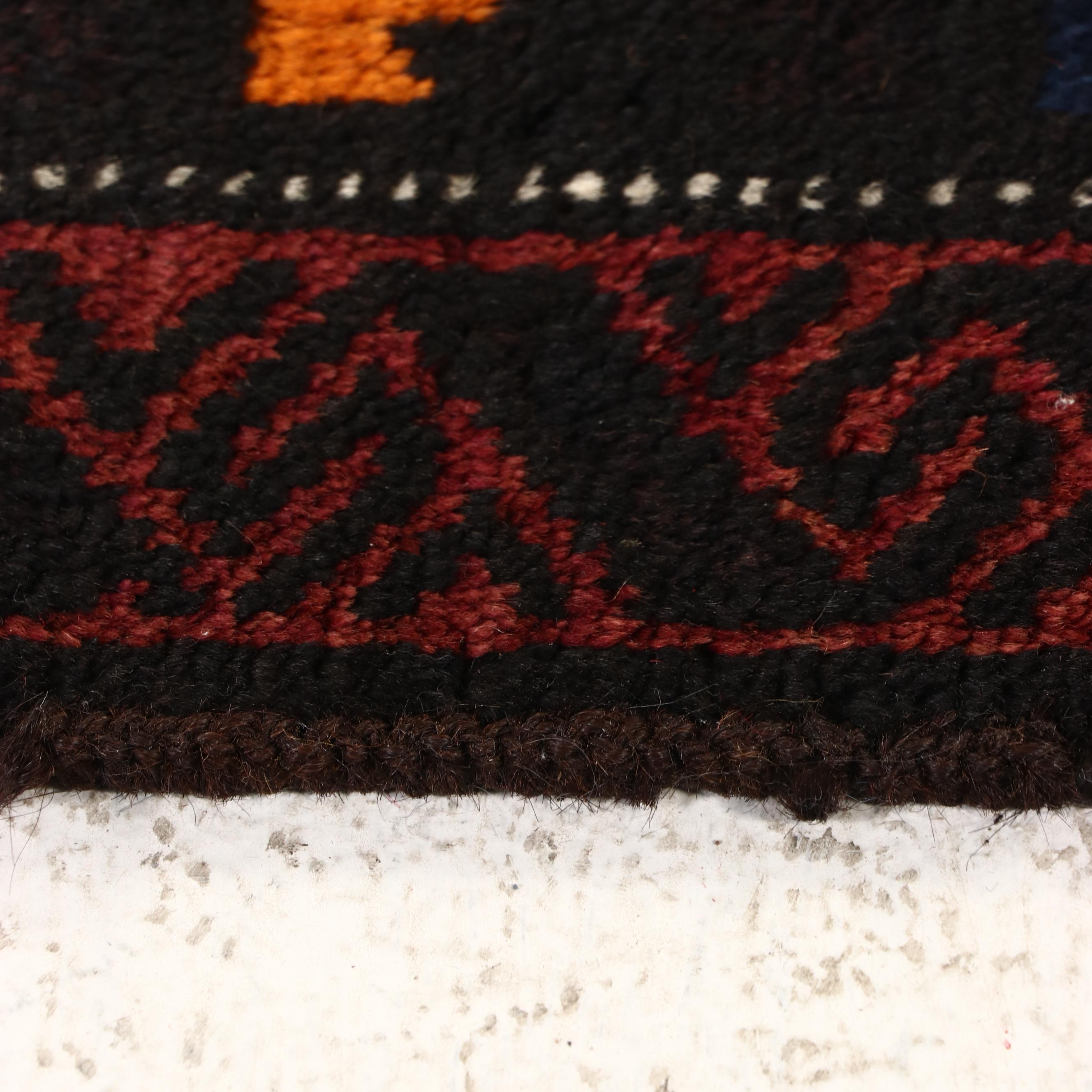 2'11 x 6' Hand-Knotted Afghan Baluch Carpet Runner