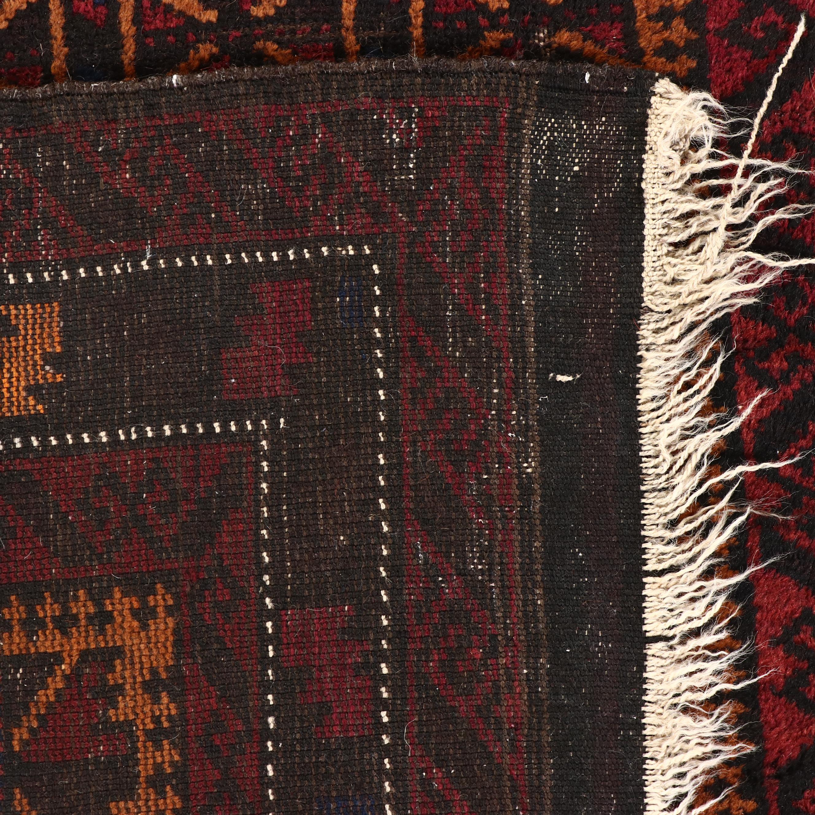 2'11 x 6' Hand-Knotted Afghan Baluch Carpet Runner